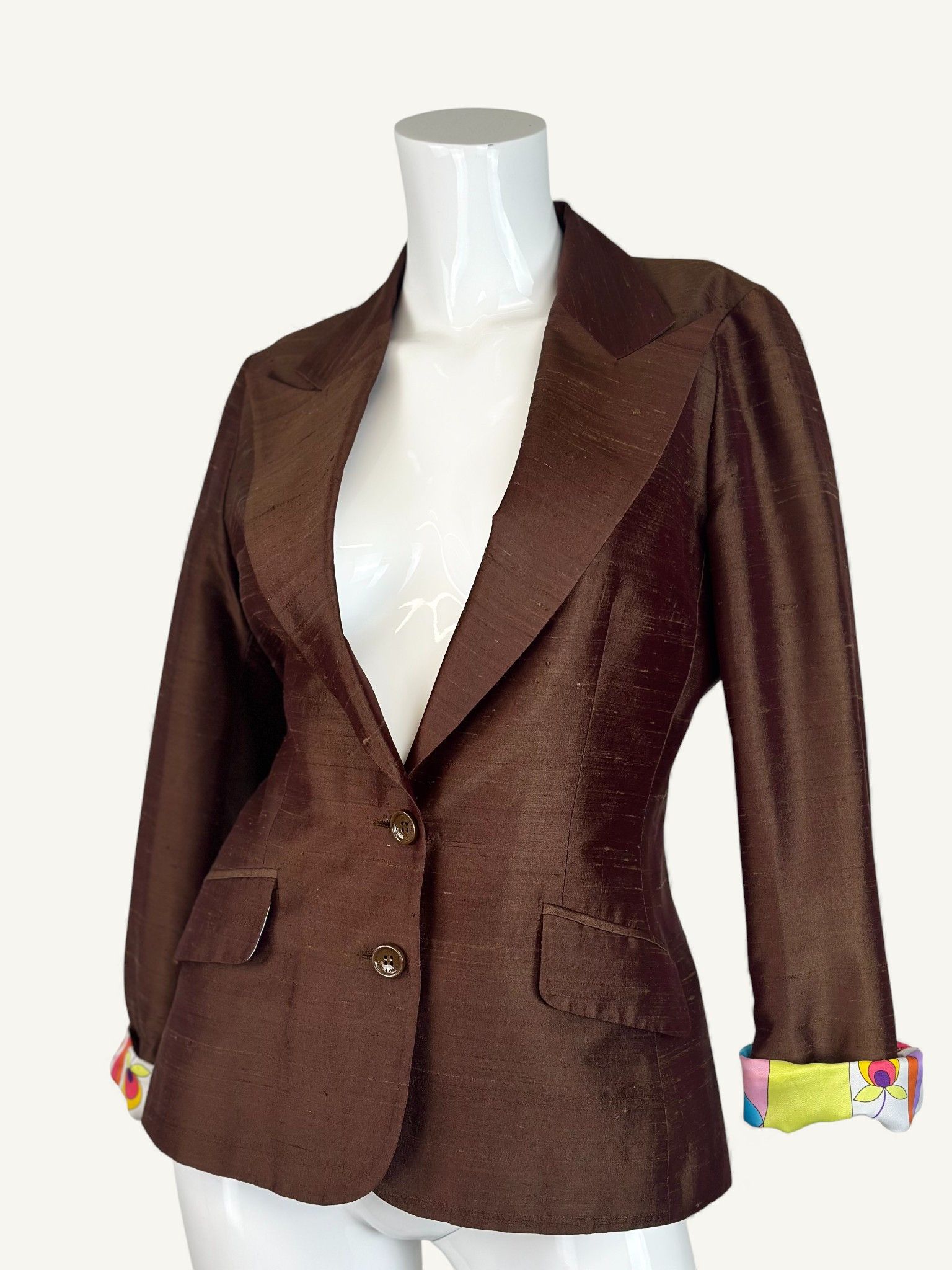 Dolce & Gabbana Dolce & Gabbana Silk-Lined Brown Blazer Size M / US 6-8 / IT 42-44 - 3 Thumbnail