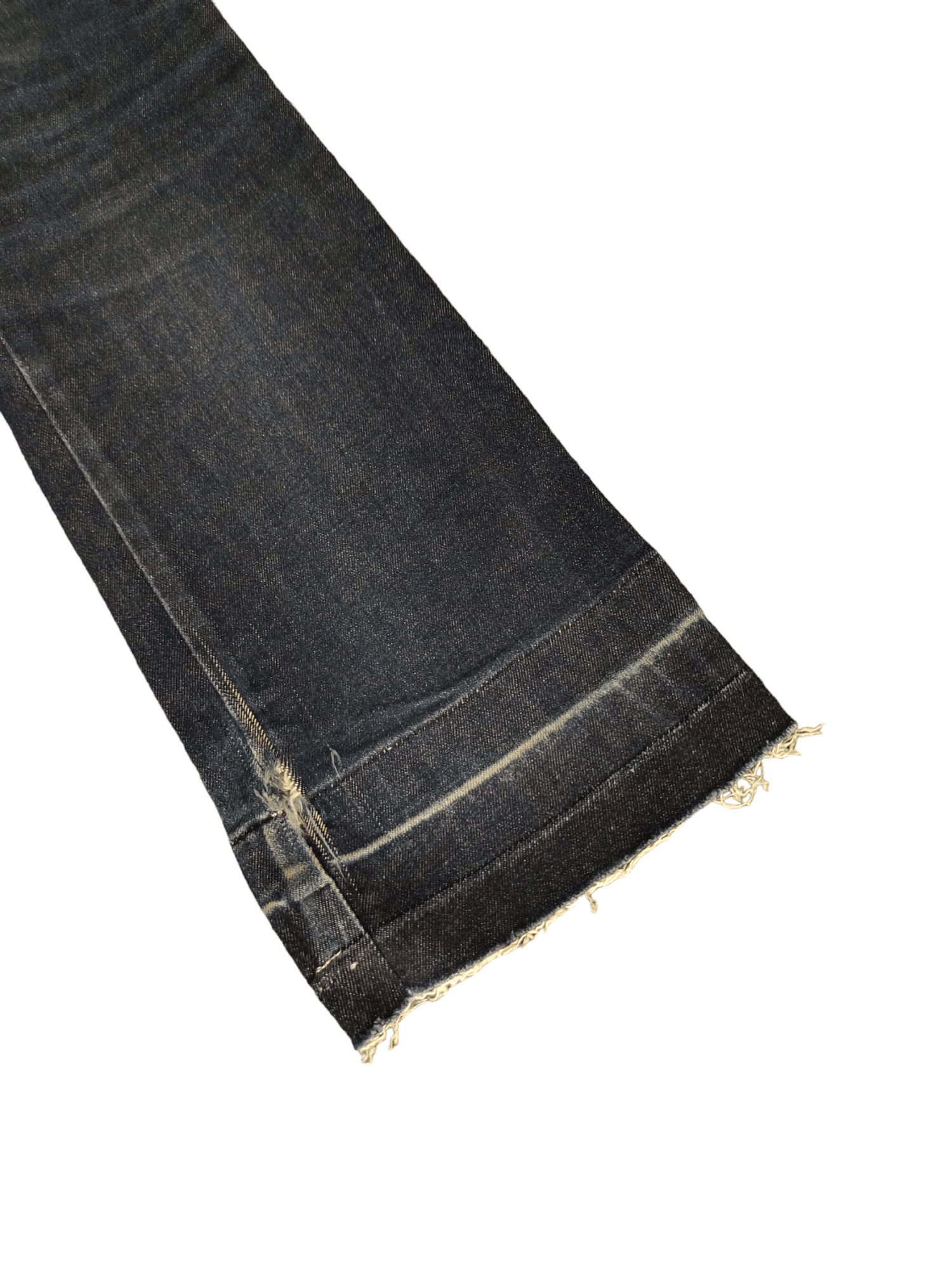 If Six Was Nine Flare Jeans Body Butter Japan Leather Trim Denim Bootcut Y2k Size US 31 - 18 Thumbnail