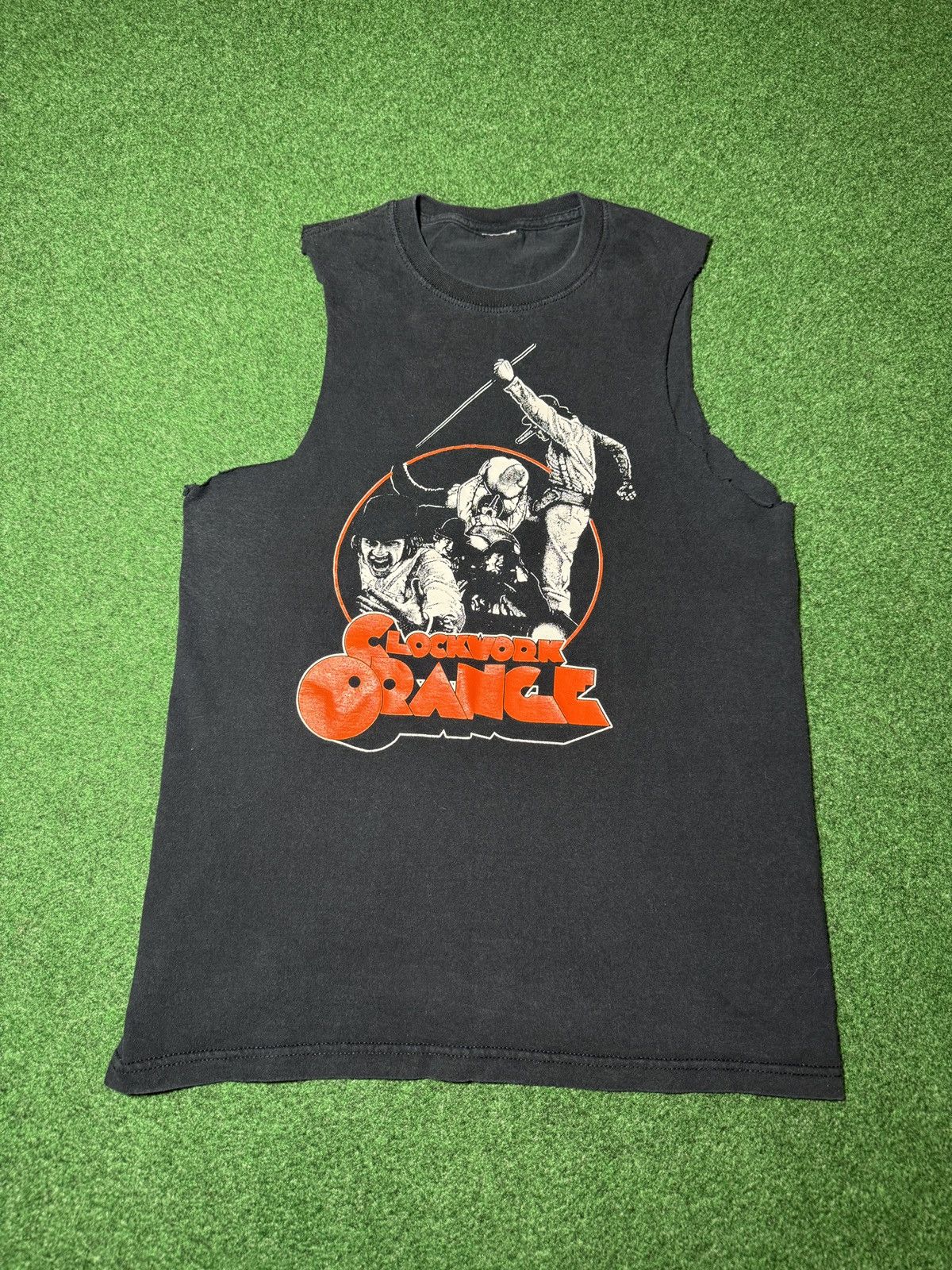 Vintage Clockwork Orange 90s Y2K Cutoff Small Tank Top T Shirt Size US XS / EU 42 / 0 - 1 Thumbnail
