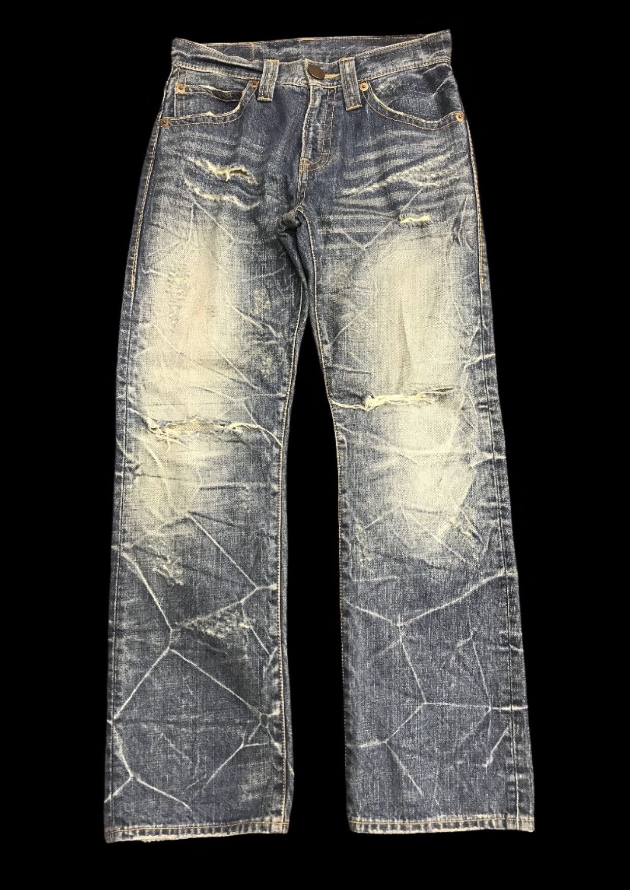Japanese Brand CO&LU Japan Super Distressed Style Art Jeans F13 Size US 29 - 1 Thumbnail