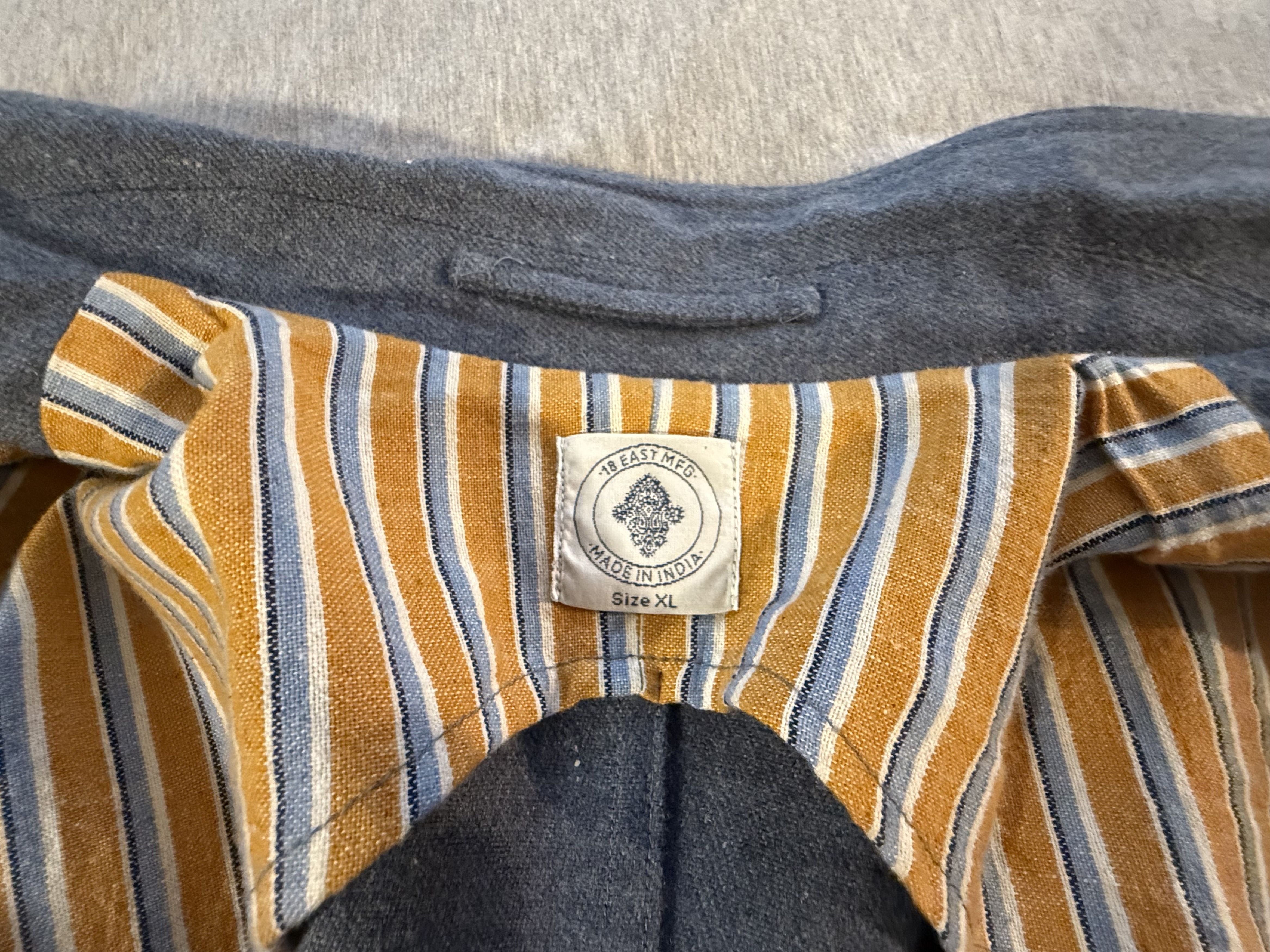 18 East 18 East Osman Jacket, Cadet Blue Handwoven Wool, L Size US XL / EU 56 / 4 - 5 Thumbnail