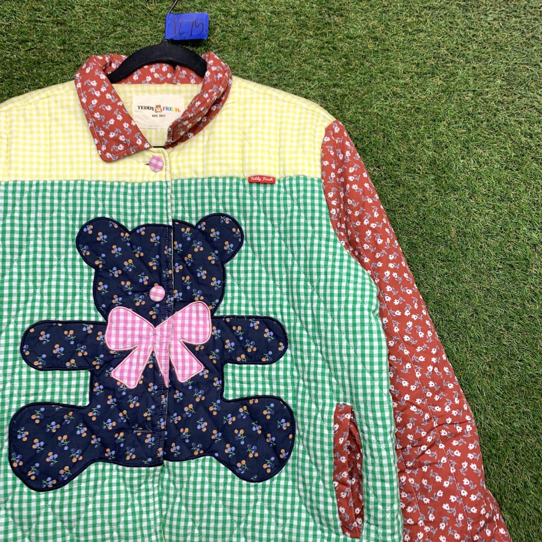 Teddy Fresh Teddy Fresh Jacket Womens XL Multicolor Quilted Teddy Bear Patchwork Gingham Size XL / US 12-14 / IT 48-50 - 2 Thumbnail