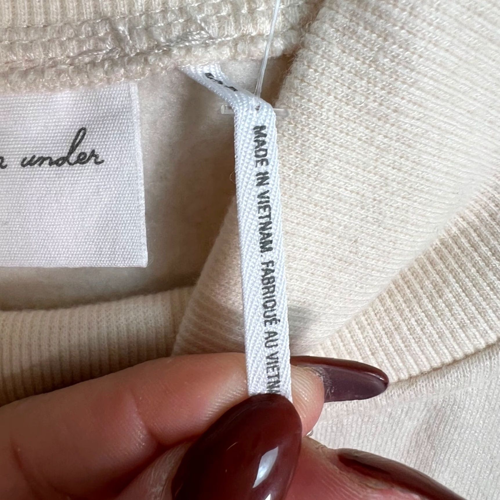 Urban Outfitters Urban Outfitters Out From Under Womens Small Cream Oversized Sweatshirt NEW Size S / US 4 / IT 40 - 4 Thumbnail