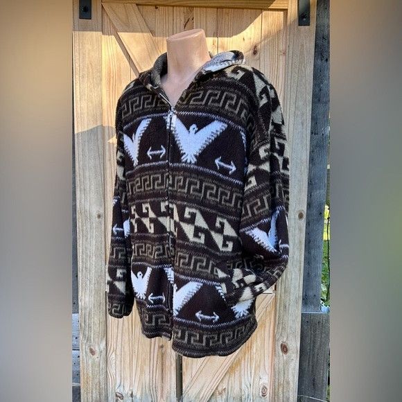 Other Vintage Brown Aztec Firebird Fleece Hooded Zip Jacket~XXL~ Size US XXL / EU 58 / 5 - 3 Thumbnail