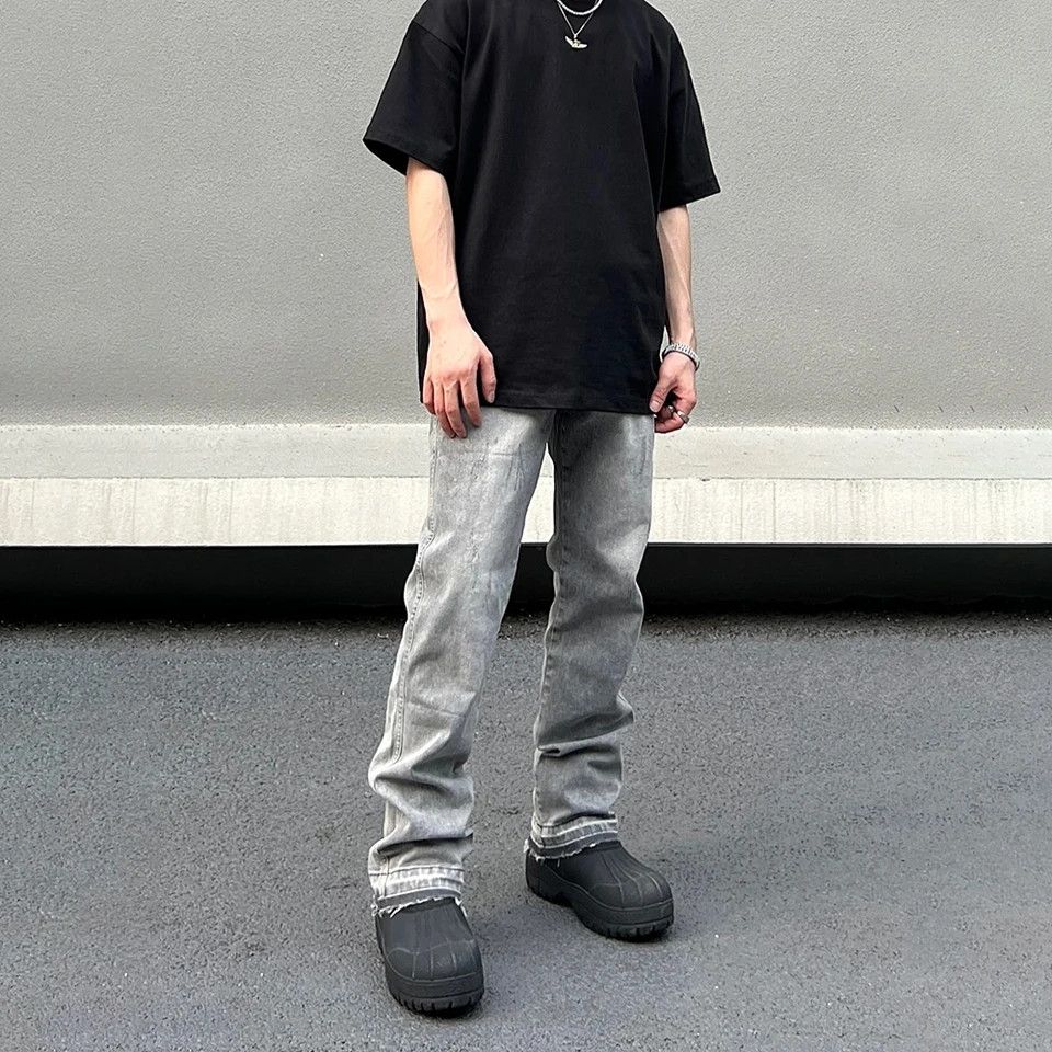 Japanese Brand × Jean Skinny Jeans Gray High Street Pantalones Hombre Simple Size US 33 - 3 Thumbnail