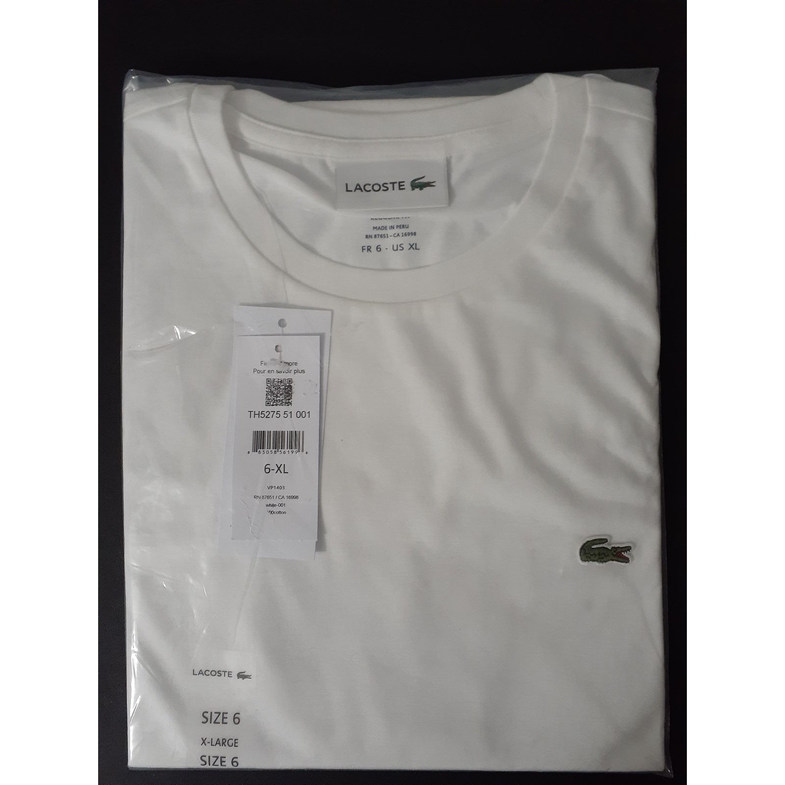 Lacoste Lacoste Men's Jersey Pima Regular Fit Crewneck T-Shirt XL Size US XL / EU 56 / 4 - 2 Thumbnail