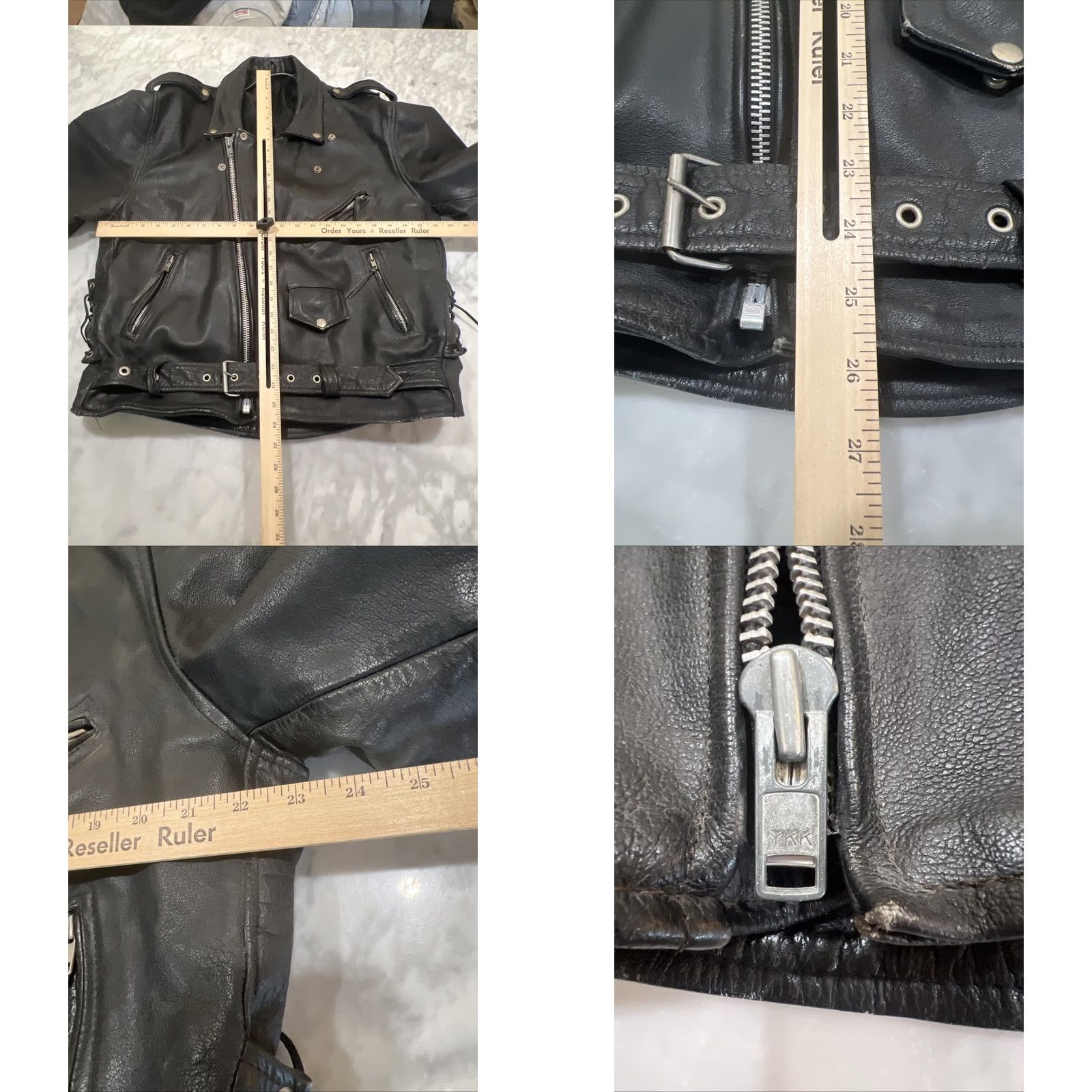 Vintage VINTAGE Echtes Leder Leather Motorcycle Jacket L Heavy Lace Sides Pockets Police 1990s Black Biker/Police Mens Size US L / EU 52-54 / 3 - 9 Thumbnail