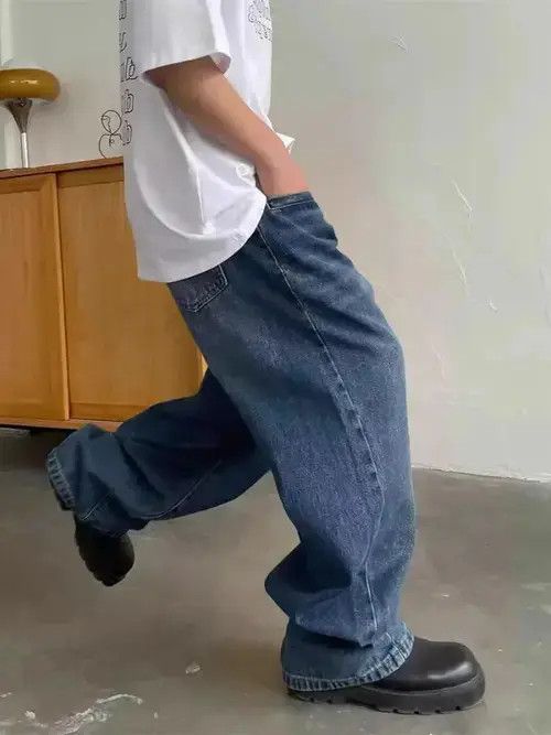 Japanese Brand × Jean Retro washed distressed heavyweight wide leg jeans Size US 32 / EU 48 - 4 Thumbnail