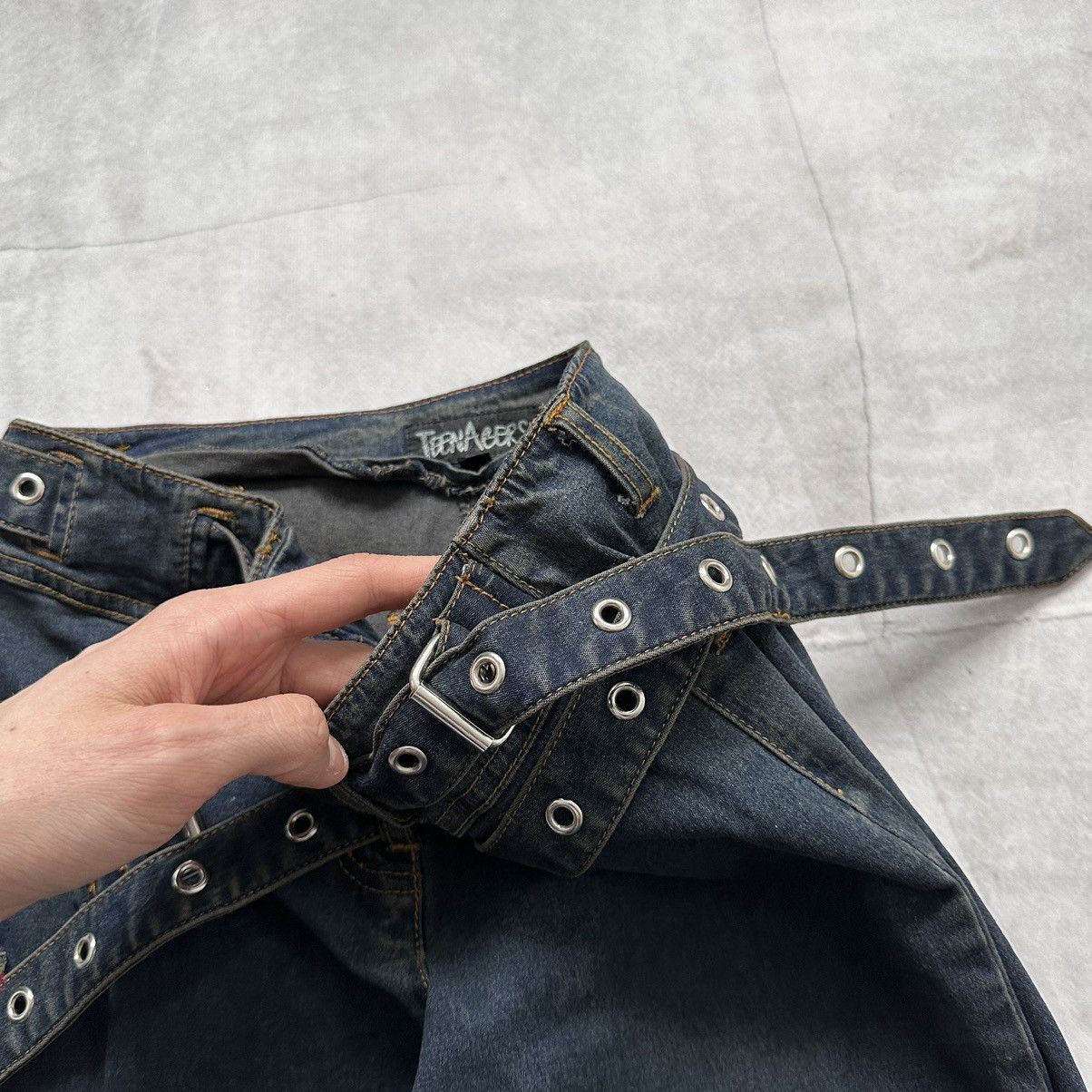 20471120 Bondage Flared Eyelets Belt Studded Punk Jeans LGB If Six Size 26" / US 2 / IT 38 - 7 Thumbnail