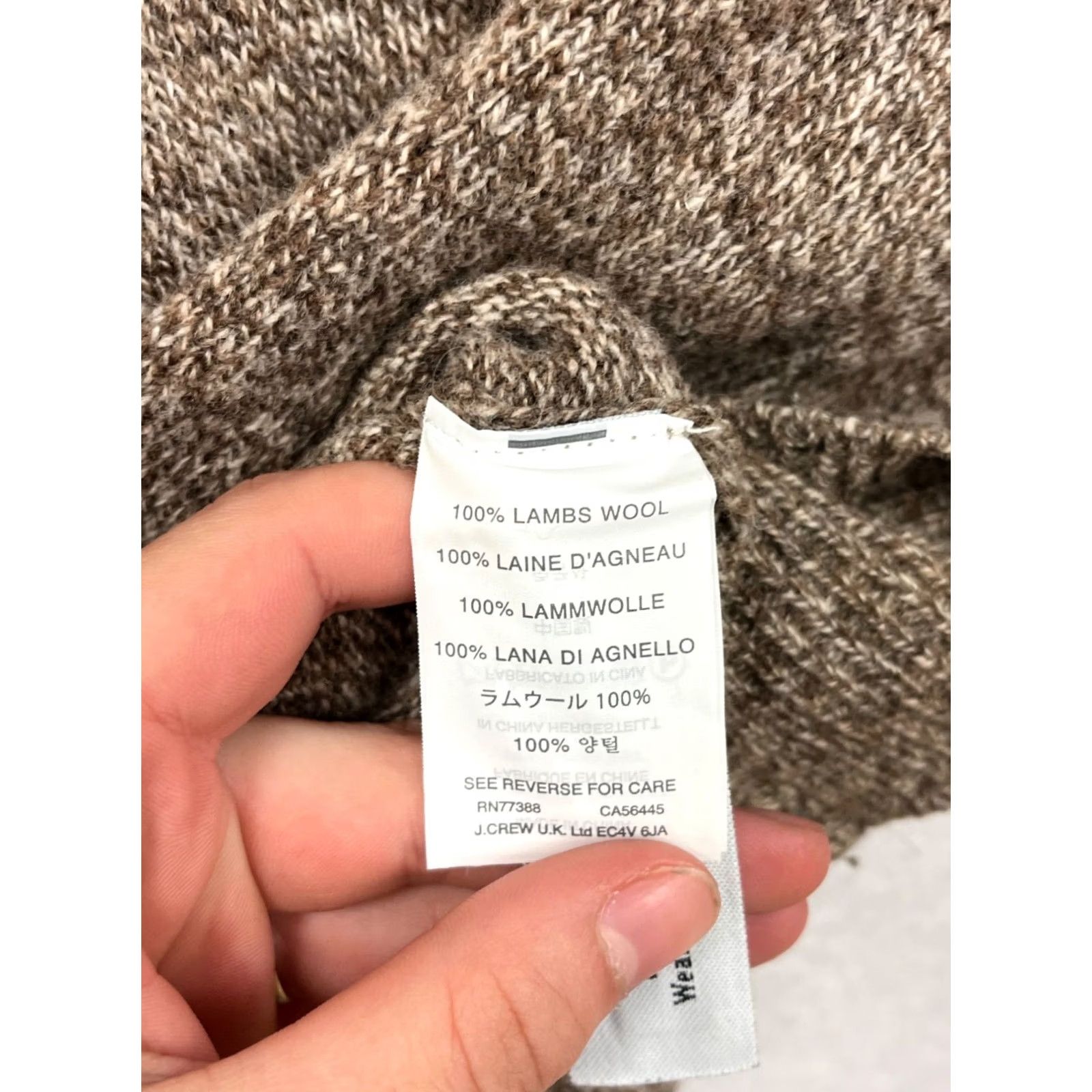 J.Crew J.Crew Lambswool Shawl Collar Sweater L Brown Heather Mens Size US L / EU 52-54 / 3 - 4 Thumbnail