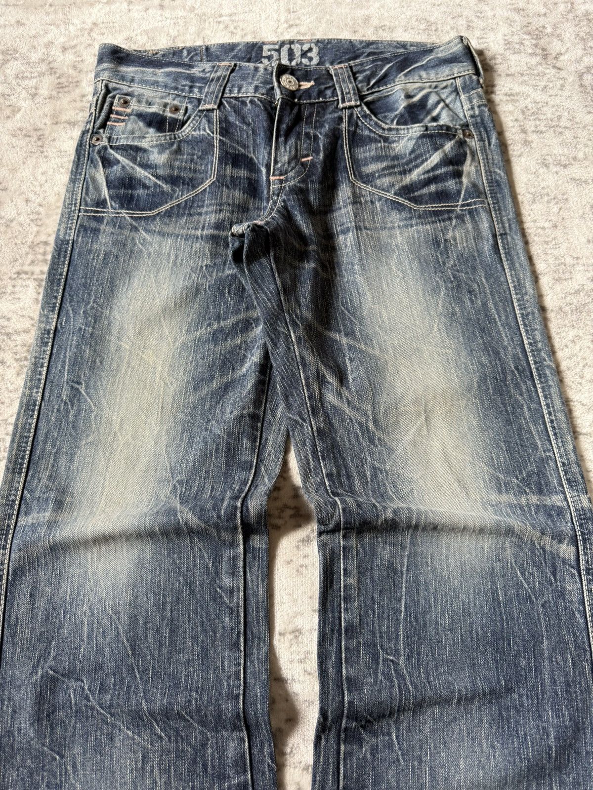 Edwin 2000s Edwin 503 Shadow Wrinkle Wash Flared Jeans Size US 30 / EU 46 - 3 Thumbnail