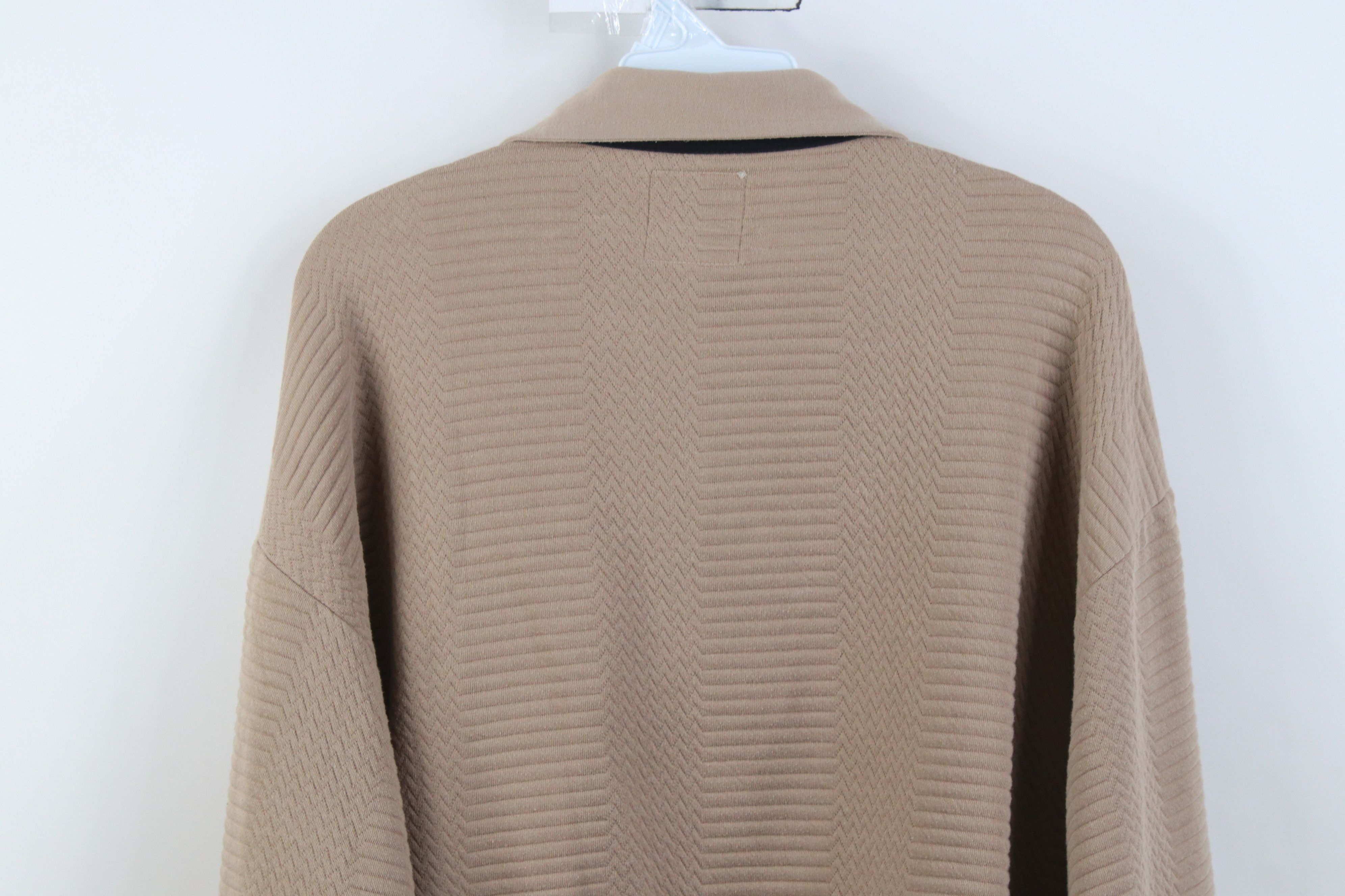 Vintage Vintage 90s Streetwear Textured Pullover Polo Shirt Beige Size US L / EU 52-54 / 3 - 10 Thumbnail