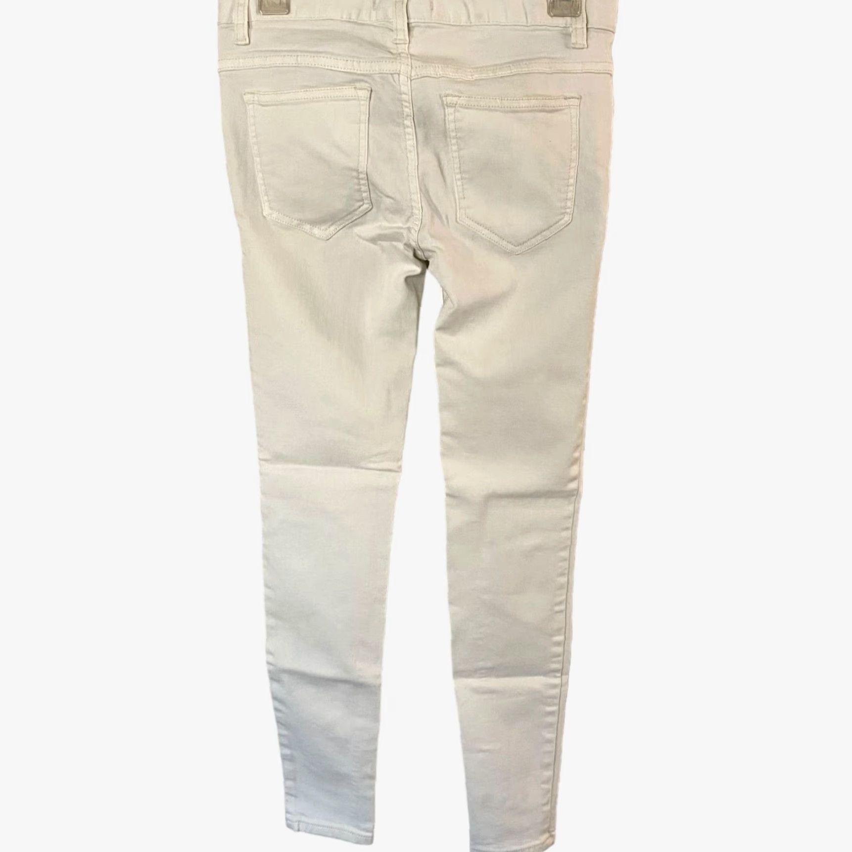 Free People Free People Jeans Womens Mid-Rise Skinny Ankle White Denim Stretch Distressed 26 Size 26" / US 2 / IT 38 - 3 Thumbnail