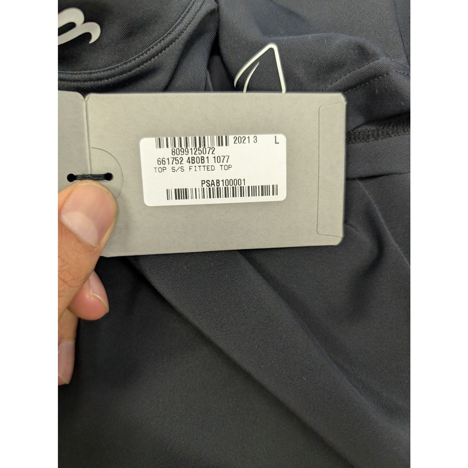 Balenciaga o1rshd1 Top Short Sleeve Fitted Top T-Shirt in Black Size US L / EU 52-54 / 3 - 12 Thumbnail