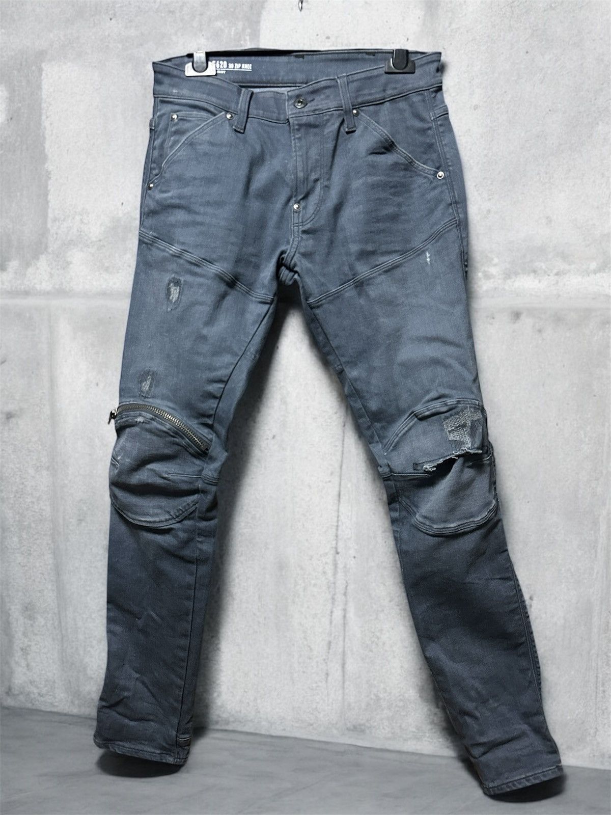 G-Star 29x32 G-Star 3D Zip Knee Pocket Distressed Skinny Jeans Size US 29 - 1 Thumbnail