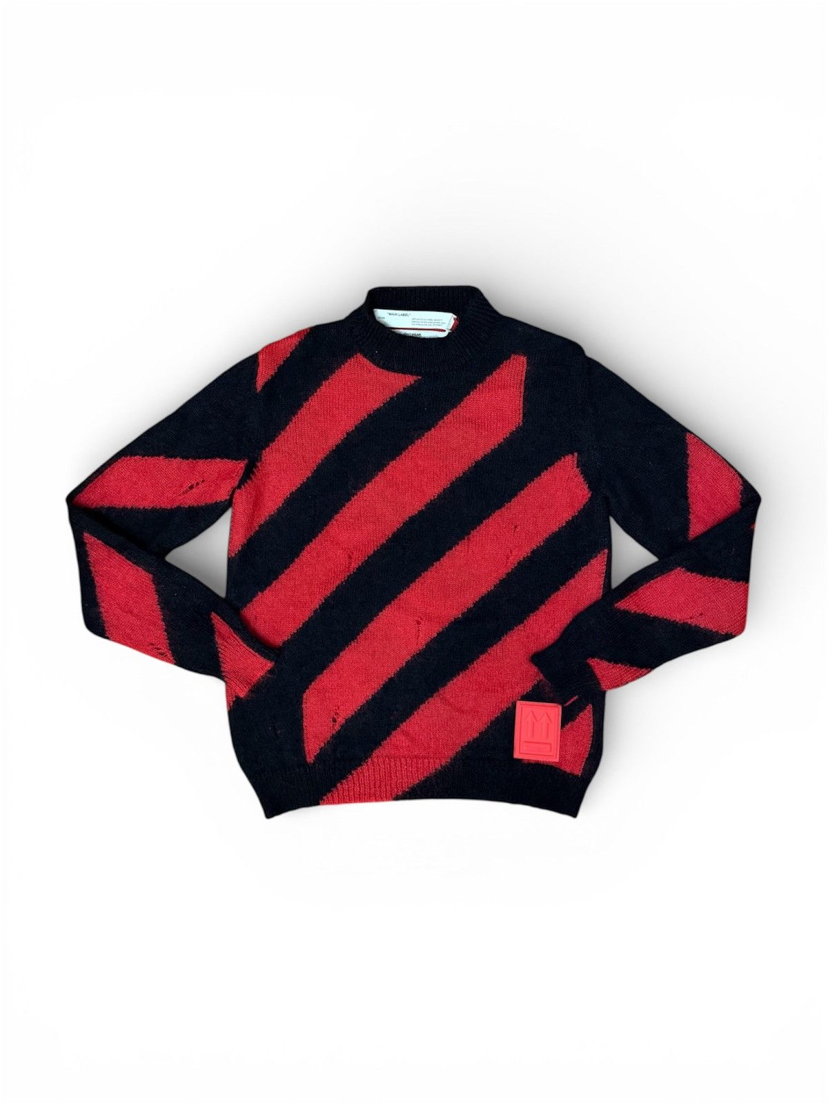 Off-White Off-White Diag Mohair Sweater Red/Black Size L Size US L / EU 52-54 / 3 - 1 Thumbnail