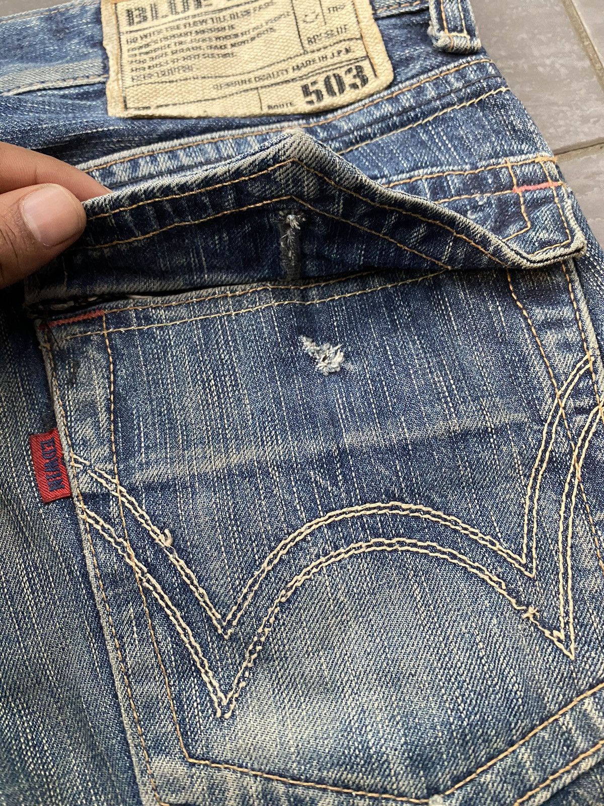 Edwin × Hysteric Glamour × Tornado Mart Flare jeans vintage Edwin boot cut Japan 🇯🇵 distressed Size US 34 / EU 50 - 5 Thumbnail