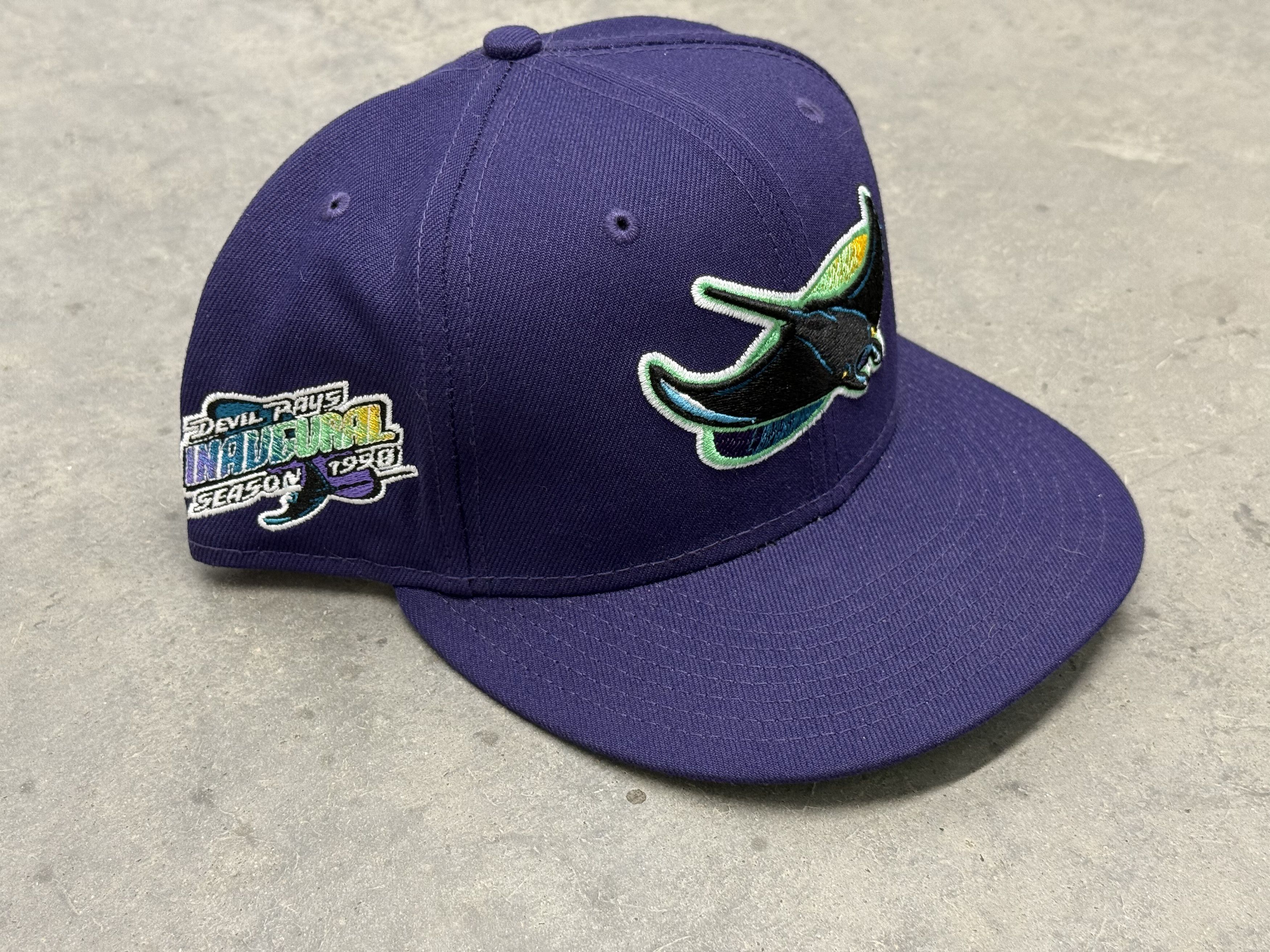 Hat Club 7 3/8 Tampa Bay Devil Rays Hat Club w/ Inaugural Patch TB Size ONE SIZE - 1 Thumbnail