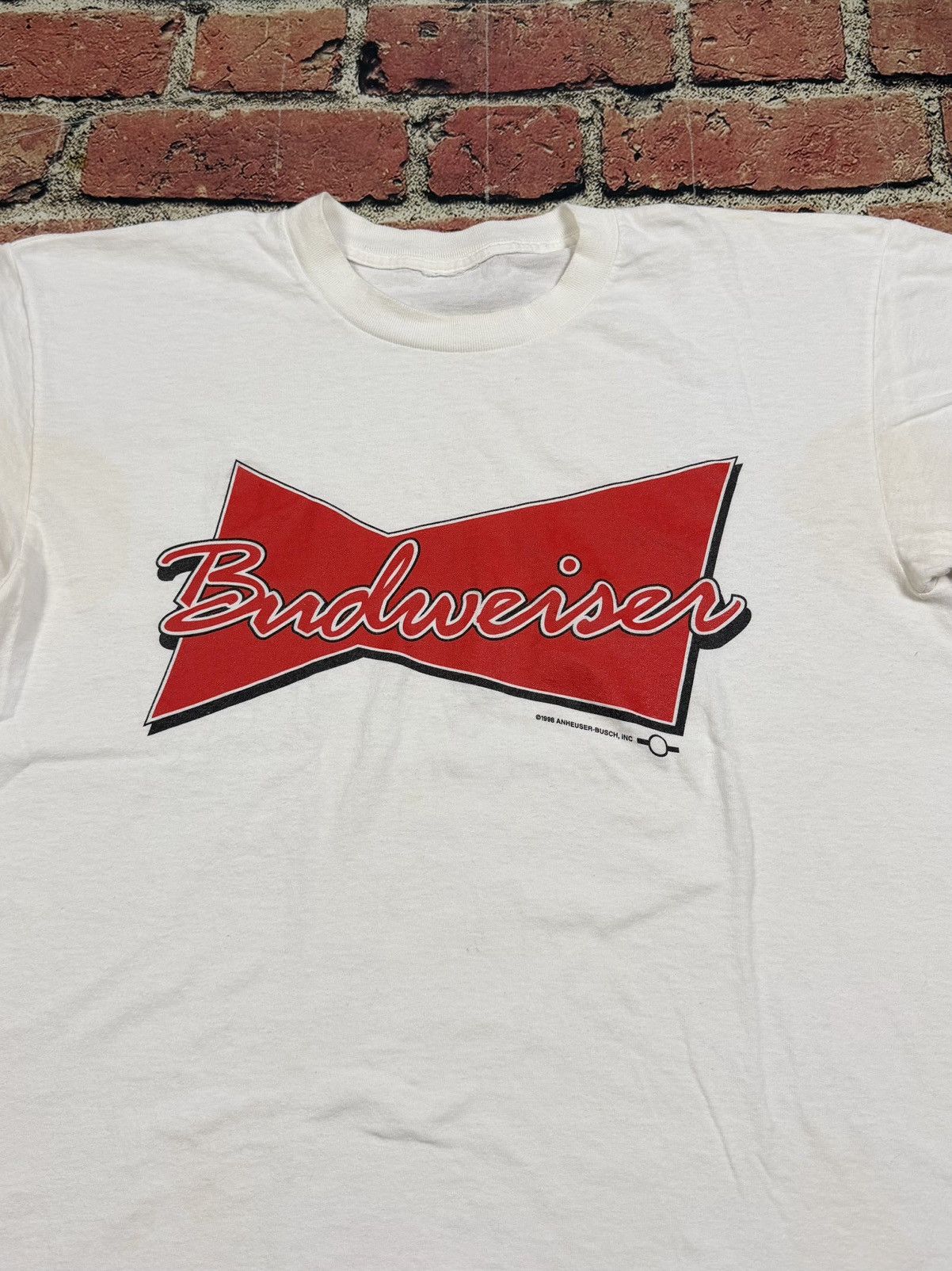 Budweiser Vintage Budweiser Beer Logo Graphic White T Shirt 1998 Size US L / EU 52-54 / 3 - 2 Thumbnail