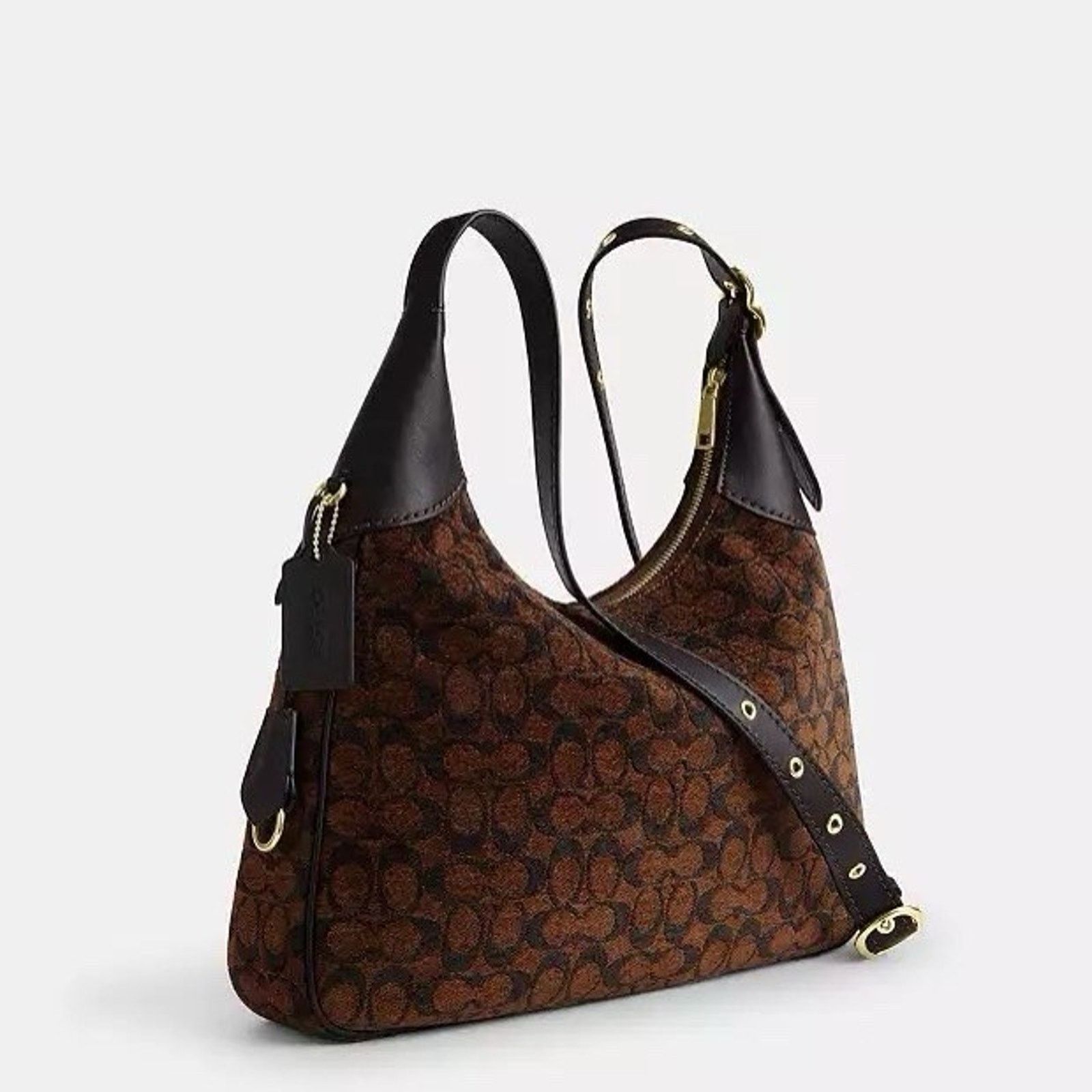 Coach NWT Coach CCE49 Ella Shoulder Bag Signature Chenille Truffle Size ONE SIZE - 14 Thumbnail