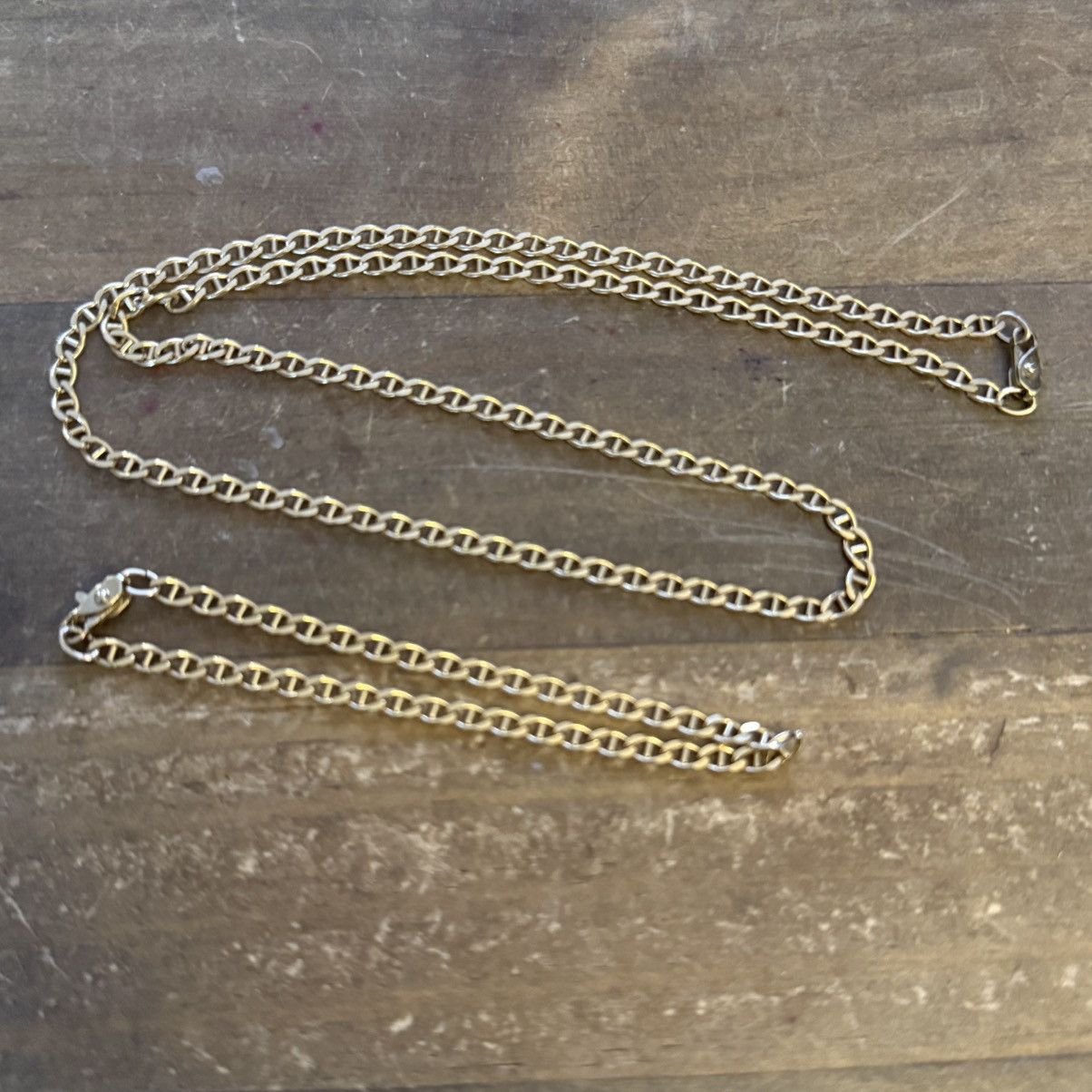 Vintage Vintage gold tone mariner link chain necklace/bracelet set Size ONE SIZE - 2 Thumbnail