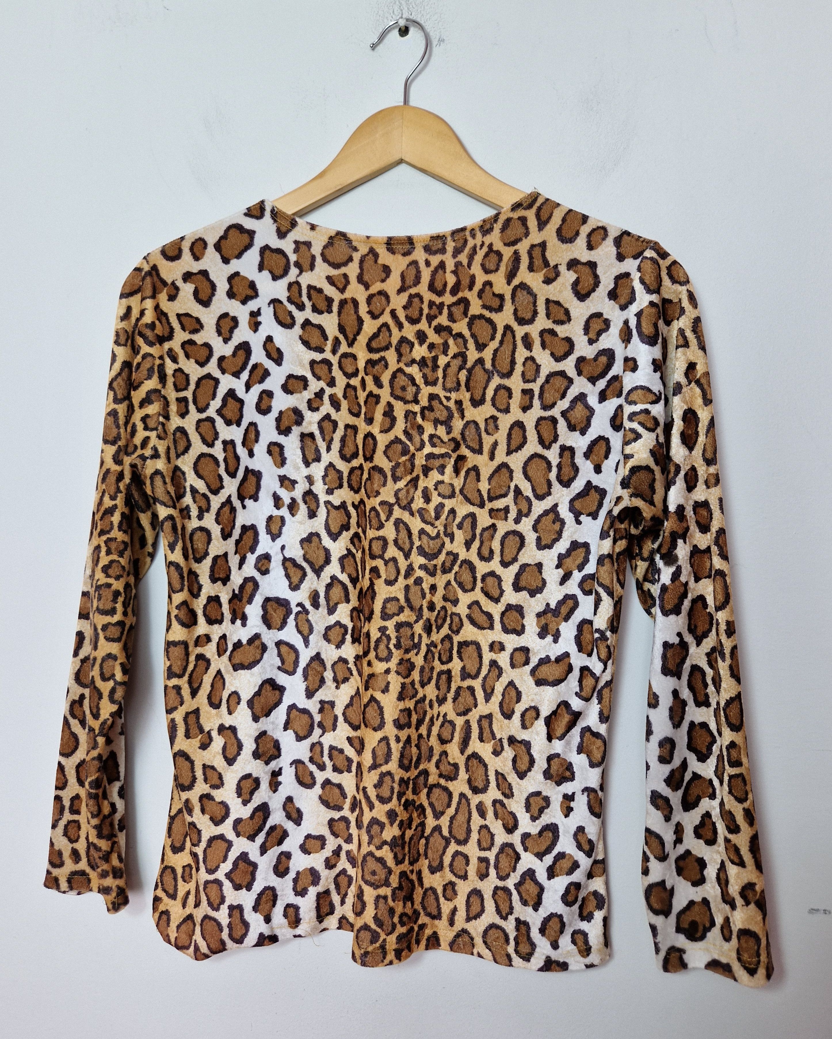 Vintage vintage panther leopard print velvet mesh top gaultier Size S / US 4 / IT 40 - 11 Thumbnail