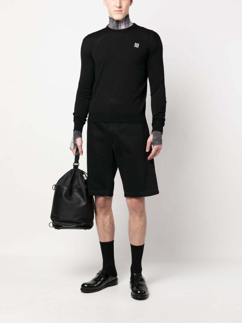 Raf Simons o1mle1124 V-Neck Knit Sweater in Black Size US L / EU 52-54 / 3 - 2 Thumbnail