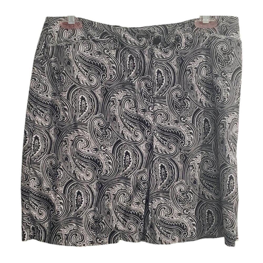 Jones New York CT1897 Jones New York Black & White Paisley Mini Skirt 6 Size 28" / US 6 / IT 42 - 2 Thumbnail