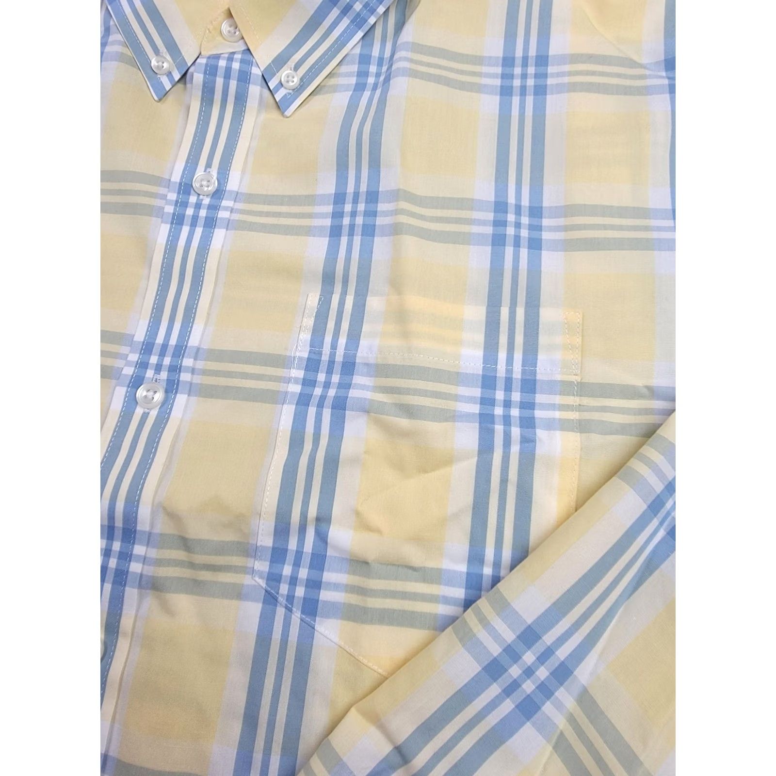 Vintage VINTAGE LL Bean Shirt Mens XL Yellow Plaid Button-Down Wrinkle Resistant Slightly Fitted Size US XL / EU 56 / 4 - 5 Thumbnail