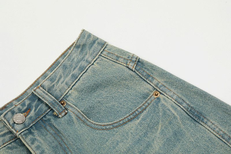 Vintage American retro light blue wide-leg curved jeans Size US 32 / EU 48 - 3 Thumbnail
