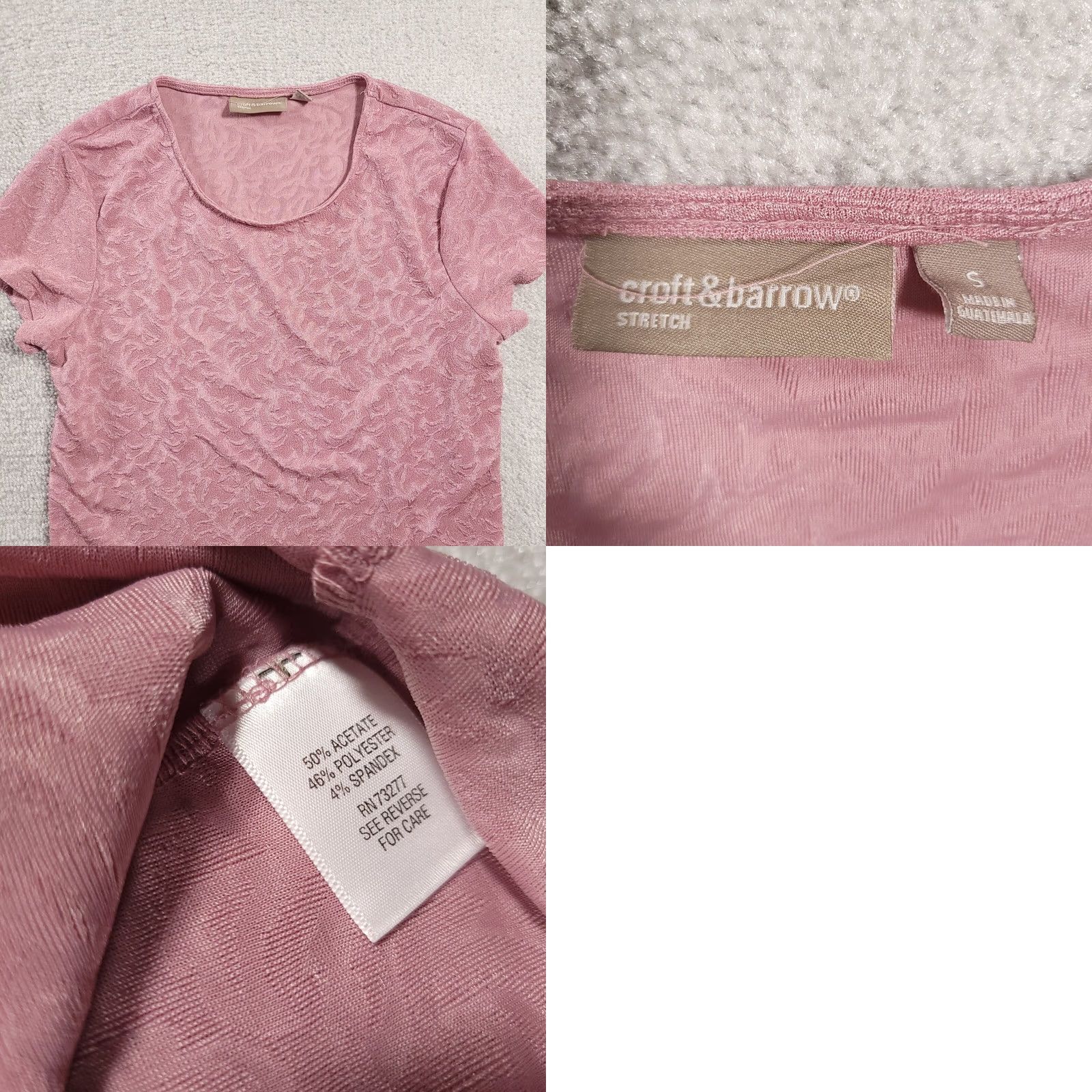 Croft & Barrow Croft & Barrow Womens Short Sleeve Stretch Pullover Shirt Size S Floral Pink Size S / US 4 / IT 40 - 8 Thumbnail