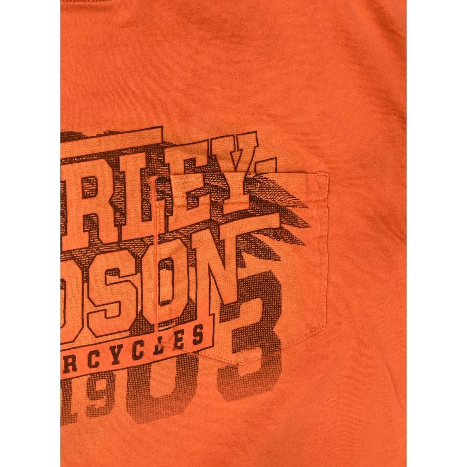 Harley Davidson Harley-Davidson T-Shirt Men XL Orange Graphic Pocket Shirt Crew Neck Short Sleeve Logo Size US XL / EU 56 / 4 - 2 Thumbnail