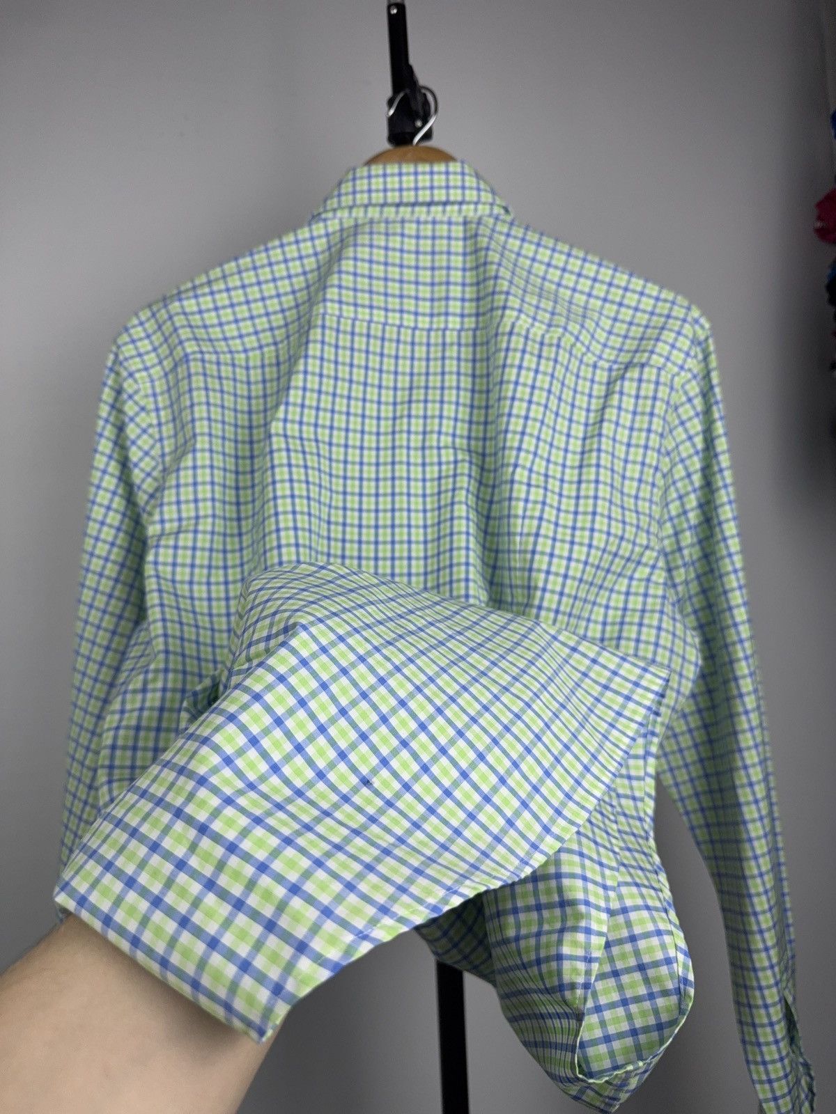 Hugo Boss Luxury 00s Hugo Boss Slim Fit Check Shirt Green Blue Mens L Size US L / EU 52-54 / 3 - 13 Thumbnail