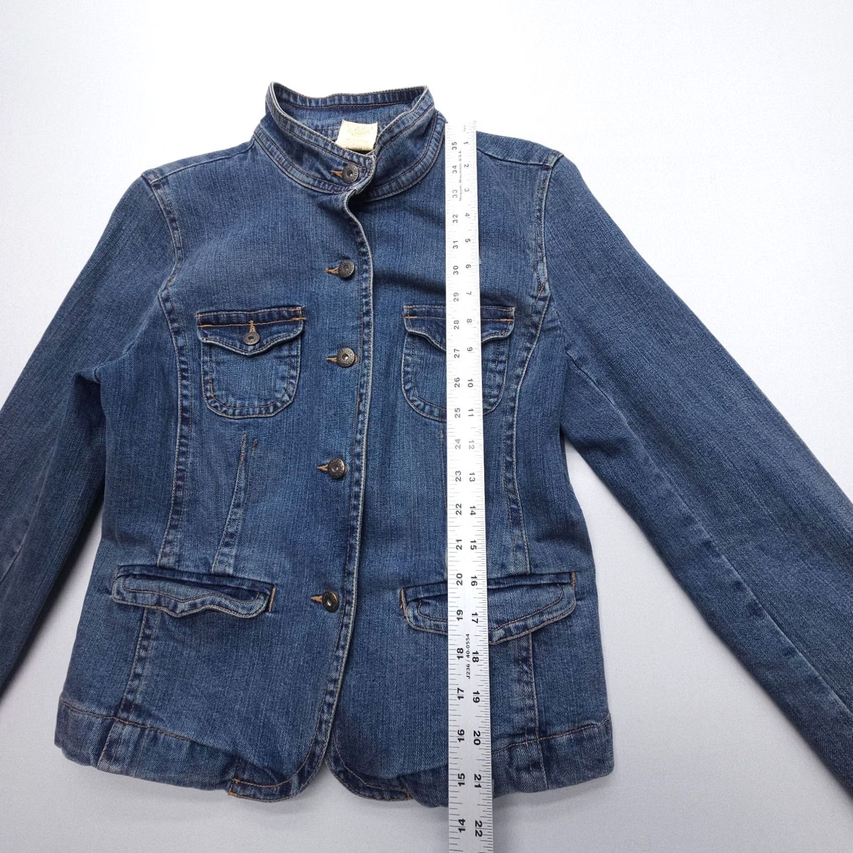 Lee VINTAGE Lee Denim Jacket Womens Small Blue Trucker Crop Western 2000s Size S / US 4 / IT 40 - 4 Thumbnail