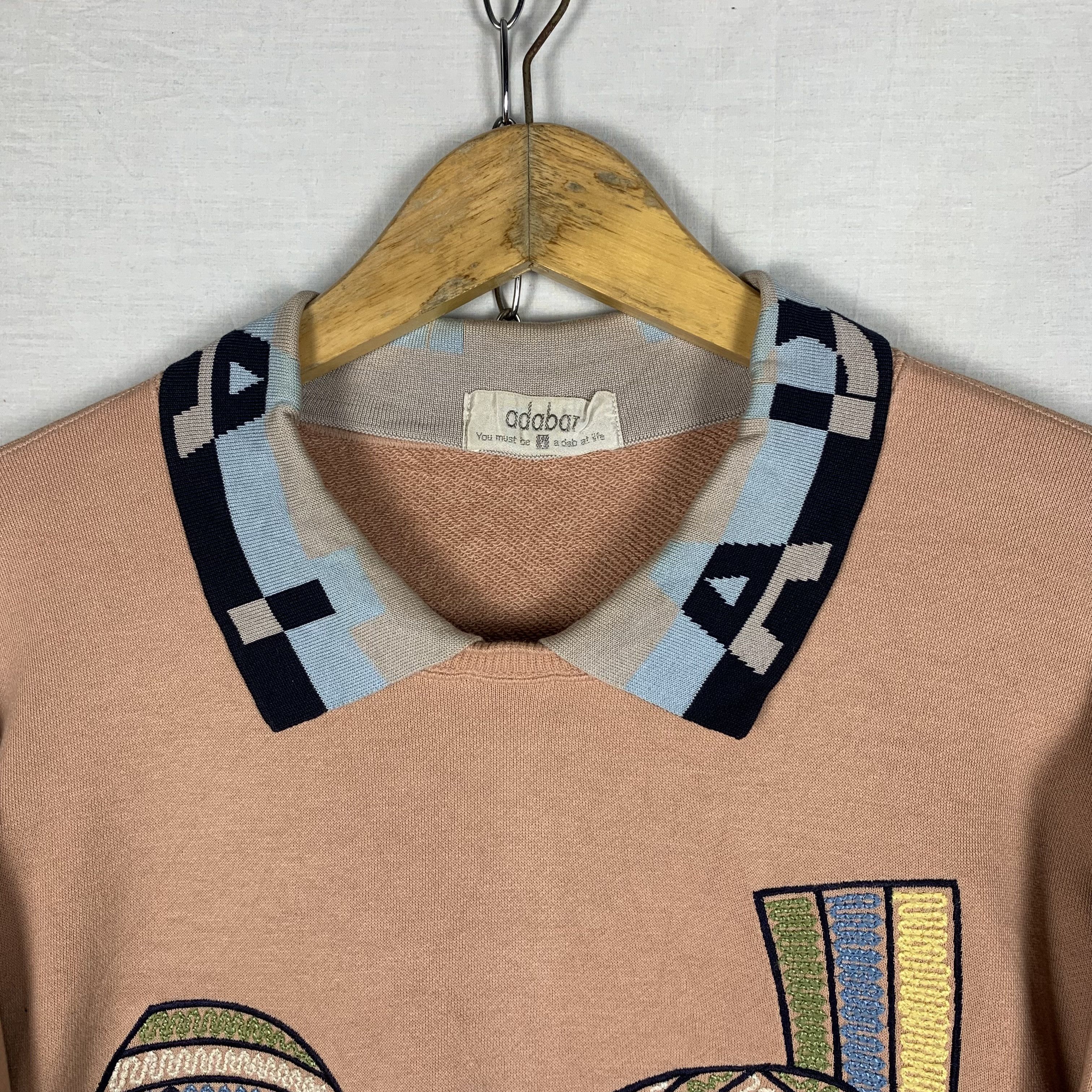 Vintage Vintage 90s ADABAT Sweatshirt Crewneck Collared Size US L / EU 52-54 / 3 - 5 Thumbnail