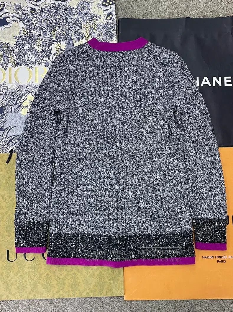 Chanel Chanel Black stitching pink sequin stitching knitted cardi Size XS / US 0-2 / IT 36-38 - 3 Thumbnail