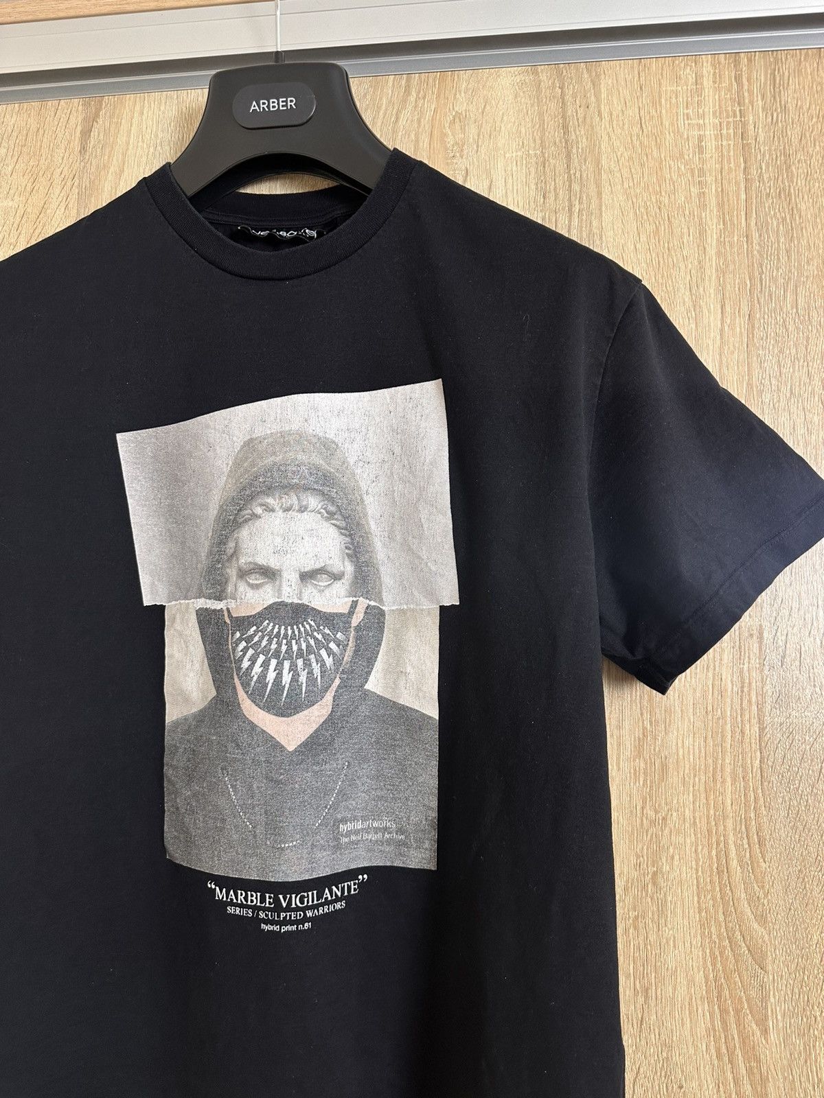Neil Barrett 🔥 Neil Barrett Marble Vigilante Hybrid Print n.61 T Shirt Size US M / EU 48-50 / 2 - 2 Thumbnail