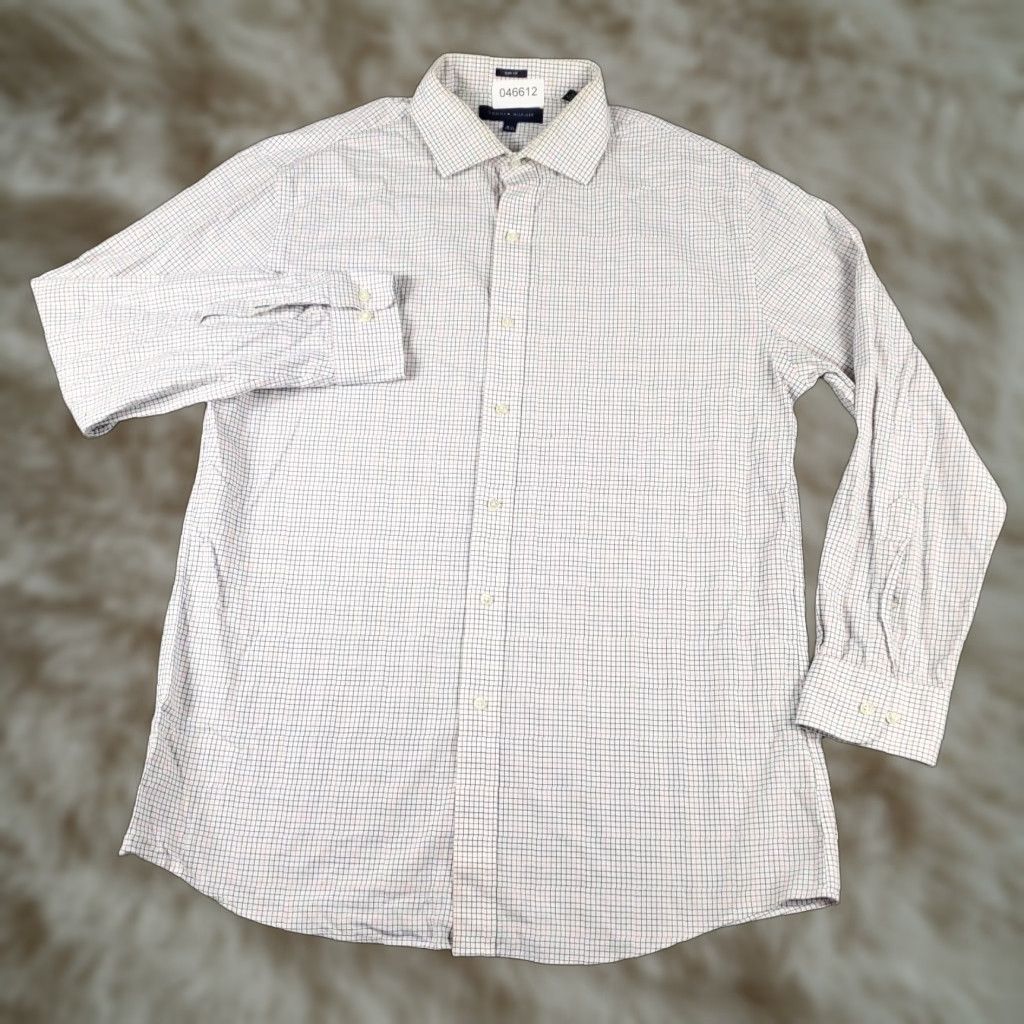 Tommy Hilfiger Tommy Hilfiger Shirt Mens 16.5 Red Check Dress Long Sleeve Button-Down Size 42R - 1 Thumbnail