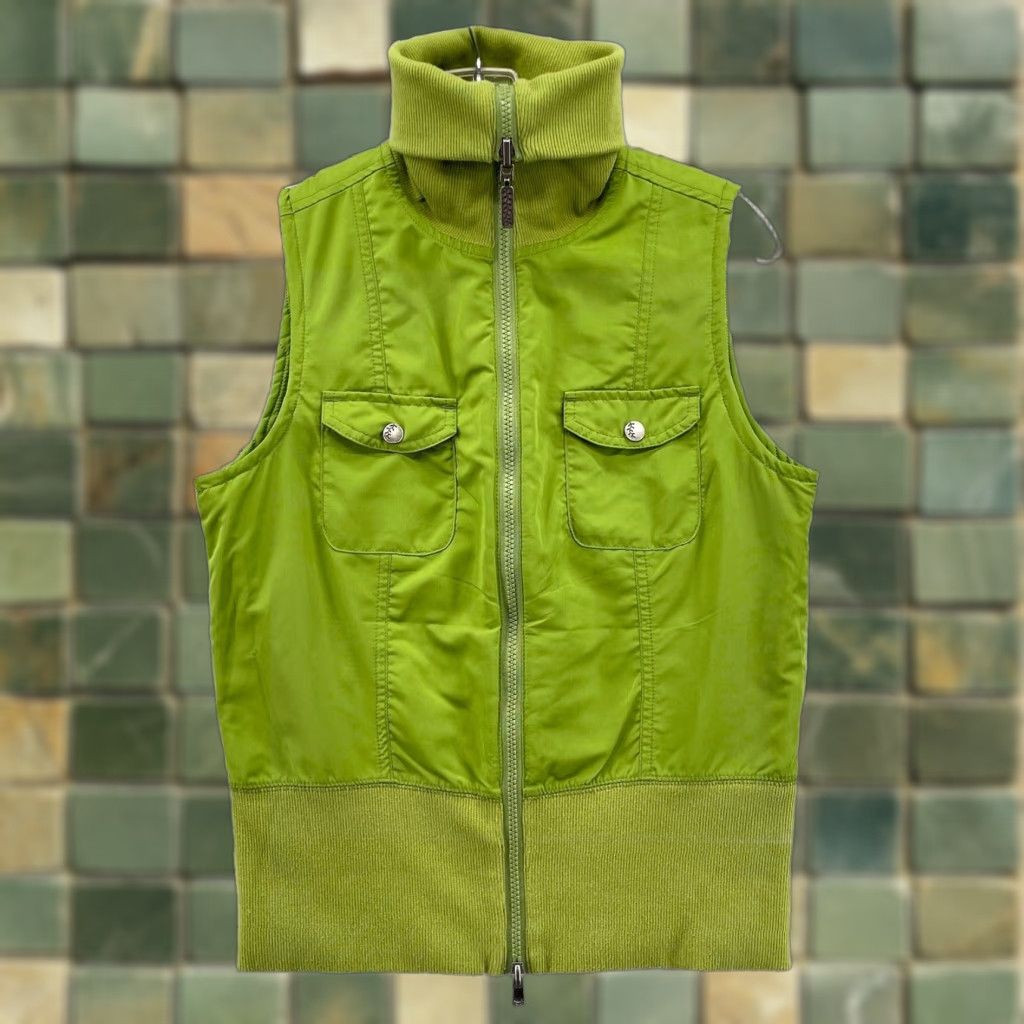 Vintage Columbia Reversible Vest Womens Small Green Quilted Turtle Neck Coastal Boho Jacket Vest Size S / US 4 / IT 40 - 1 Thumbnail