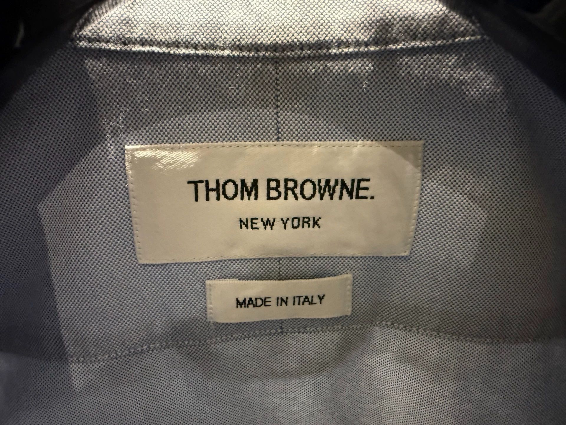 Thom Browne Thom Browne Runway Raw Edge Blue Oxford Cloth Shirt Size US S / EU 44-46 / 1 - 3 Thumbnail