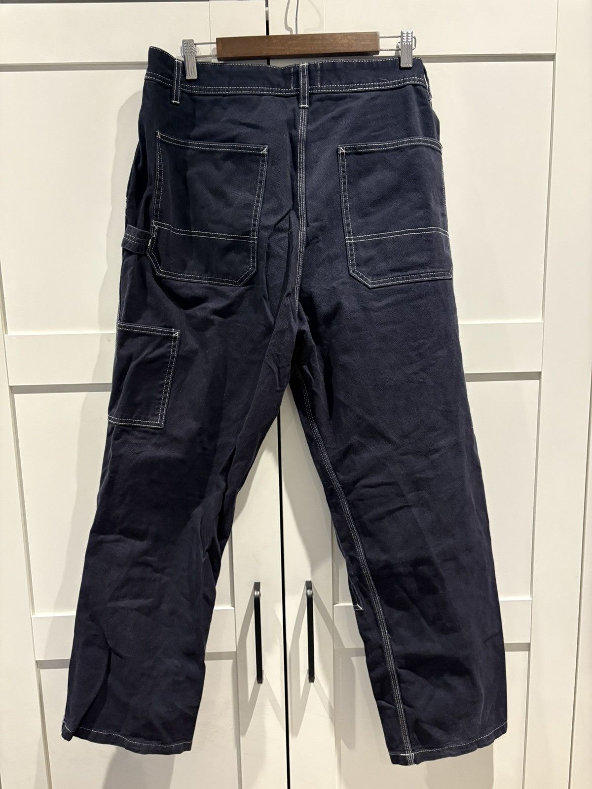 H&M × Vintage Double Knee White Stitched Black Cargos Size US 32 / EU 48 - 1 Thumbnail