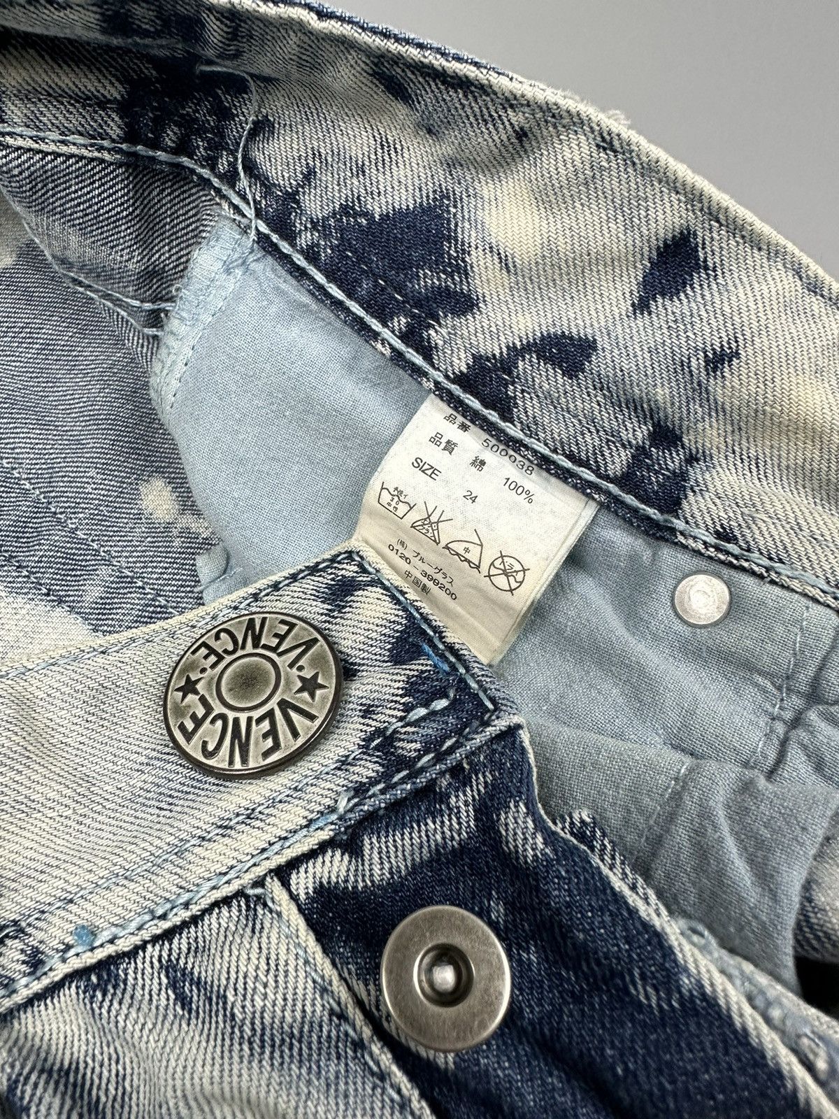 If Six Was Nine × Le Grande Bleu (L.G.B.) Distressed Vintage Vence Freak Acid Washed Denim Size US 28 / EU 44 - 11 Thumbnail