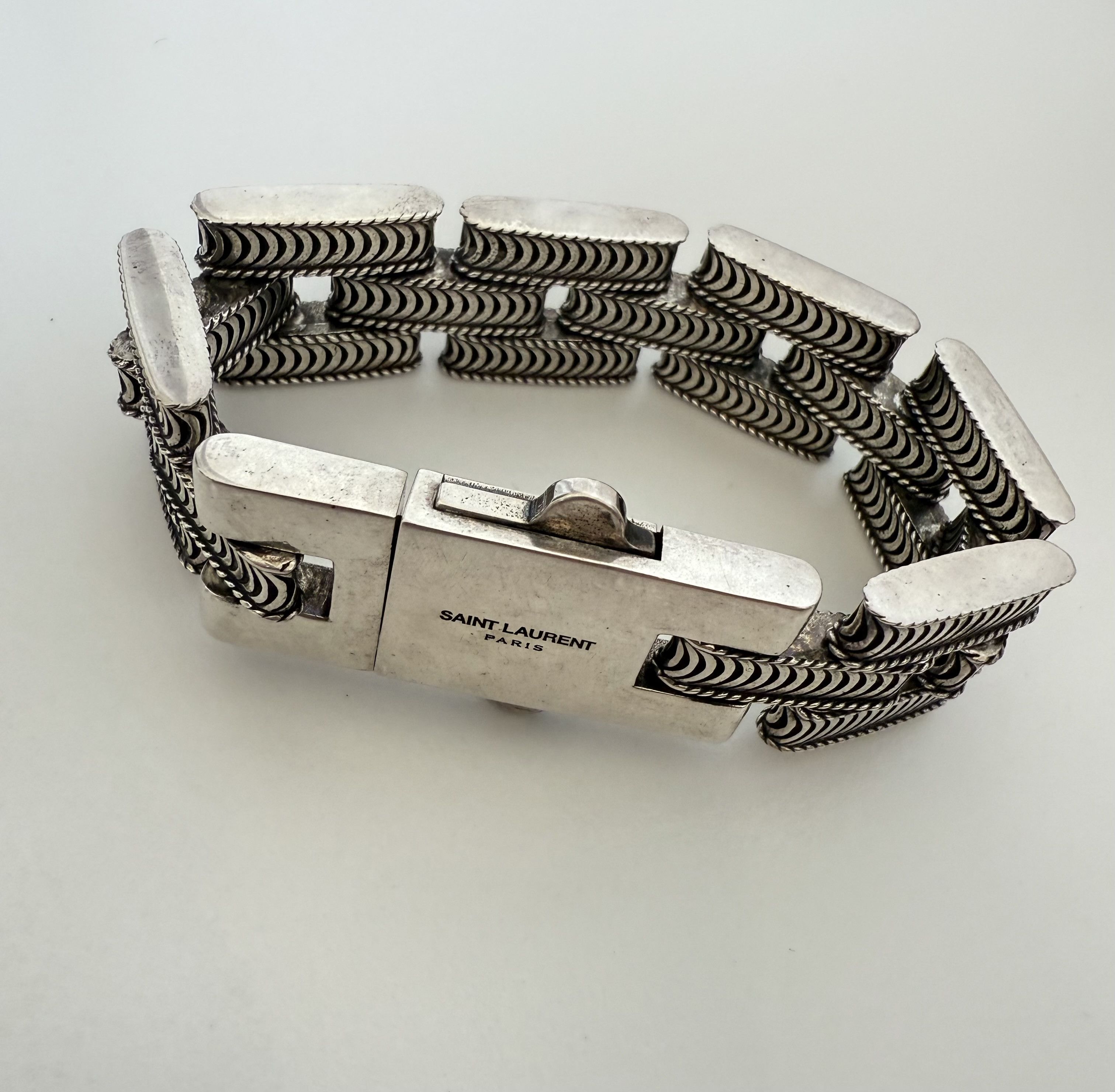 Saint Laurent Paris Saint Laurent Textured Link Metal Bracelet Size ONE SIZE - 3 Thumbnail