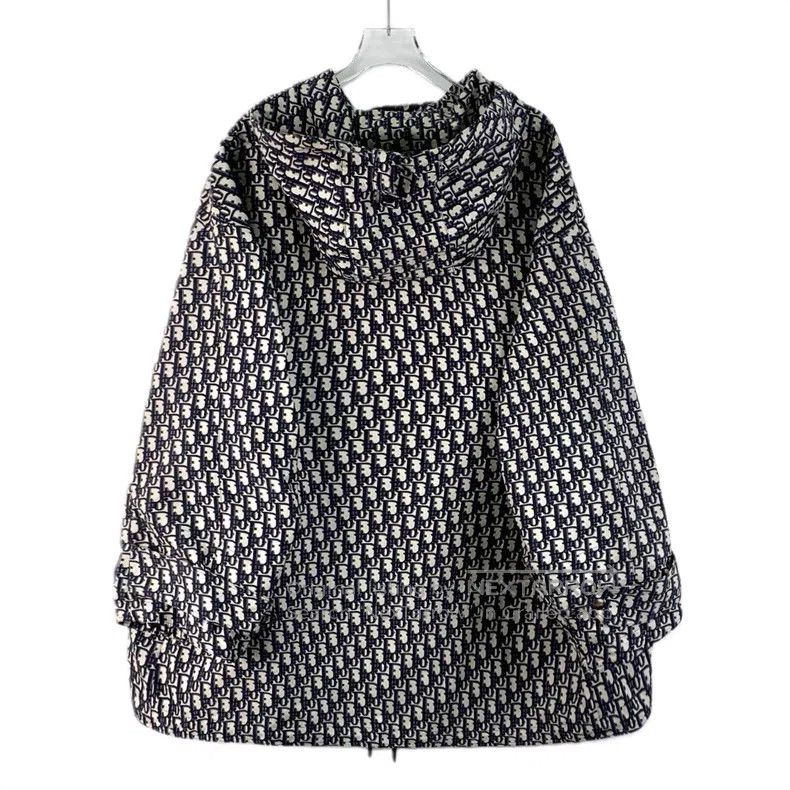 Dior Dior Dark blue logo jacquard full-print hooded half-zipper Size XS / US 0-2 / IT 36-38 - 2 Thumbnail