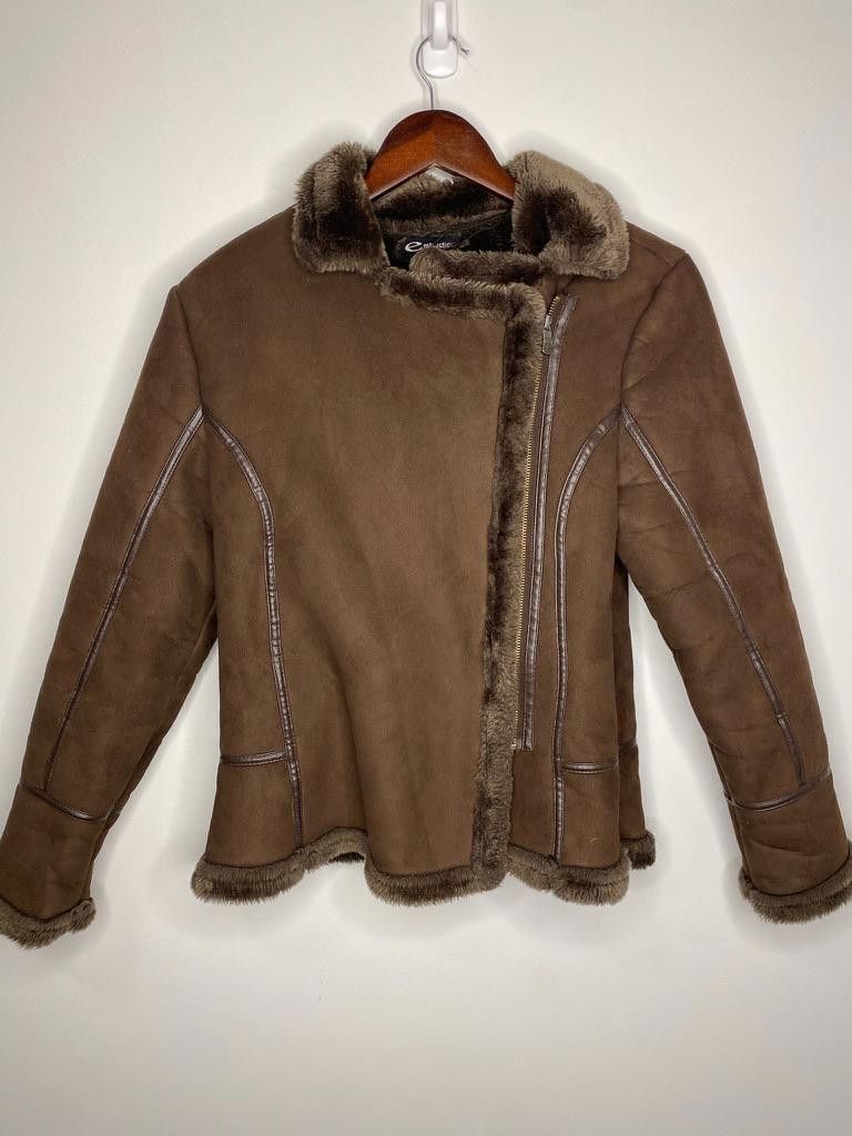 Designer Estudio Full Zip Faux Leather Fur Jacket Size Medium Size M / US 6-8 / IT 42-44 - 2 Thumbnail