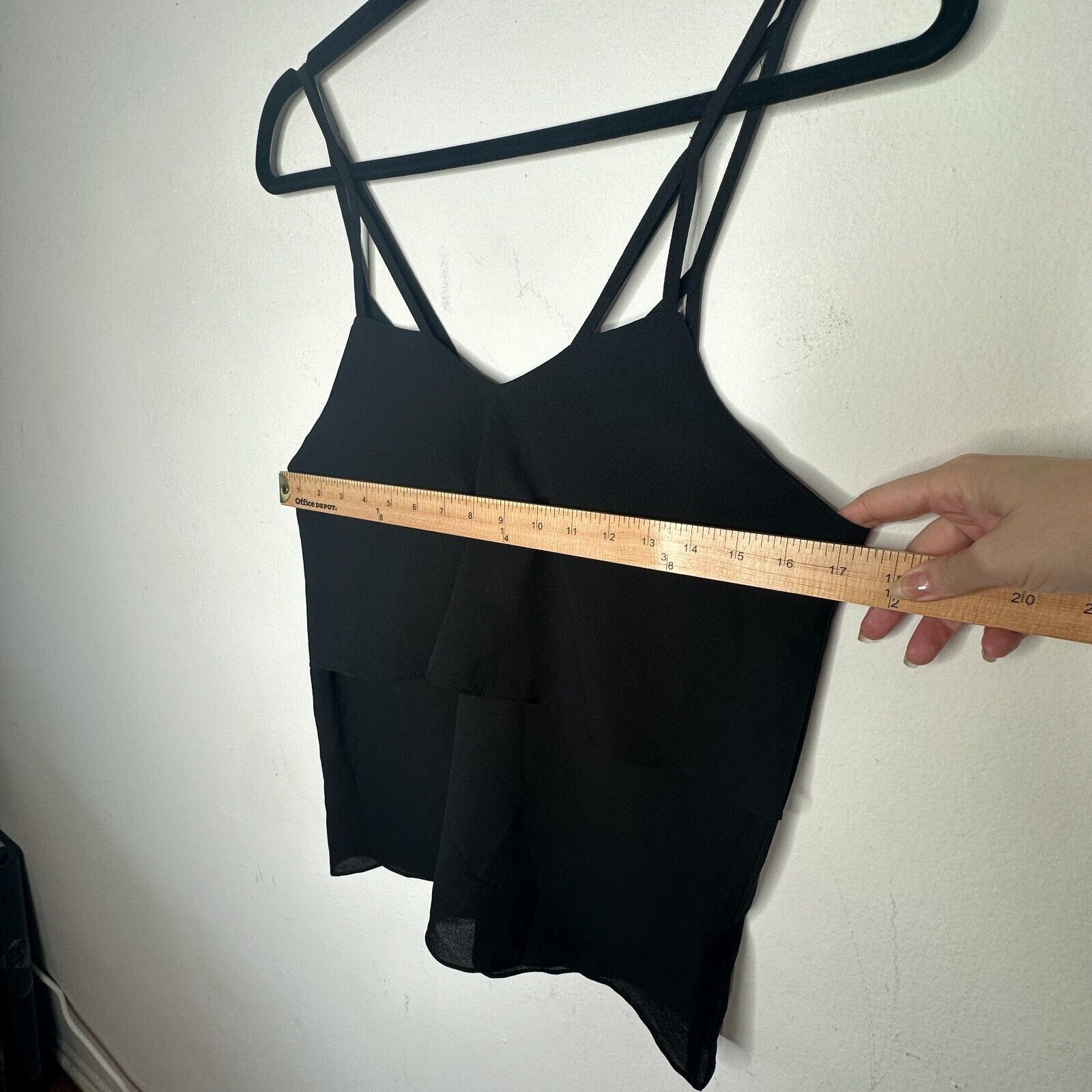 Other Love Riche Sexy Black Tiered Layer Vneck Cami Top Blouse S Size S / US 4 / IT 40 - 15 Thumbnail