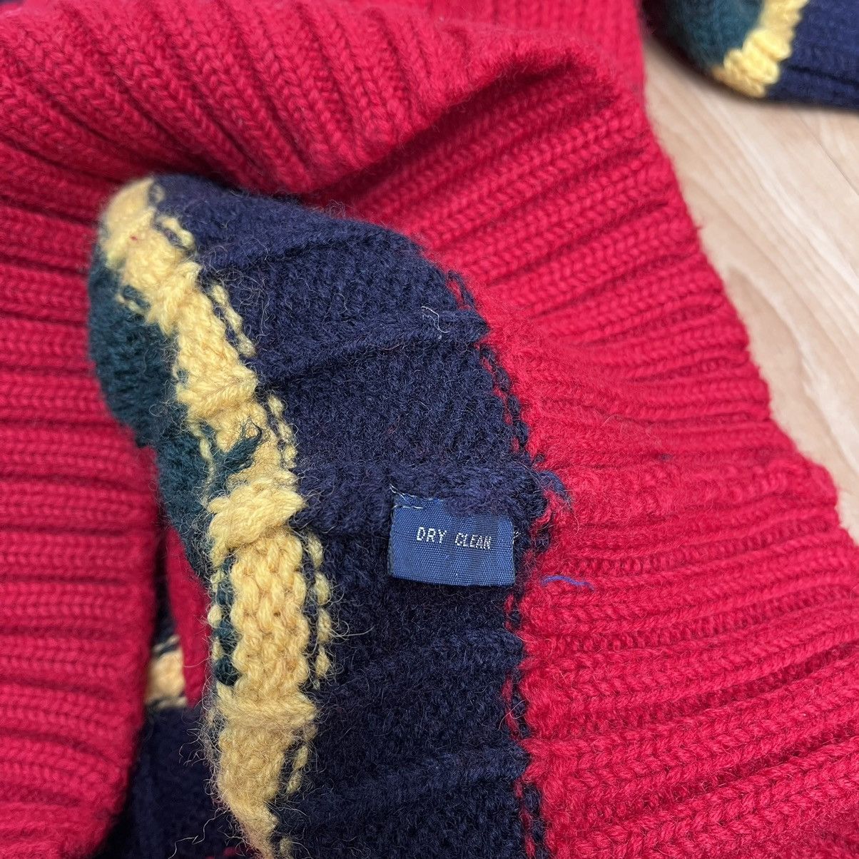 Polo Ralph Lauren × Vintage 🐻 90s Polo Ralph Lauren Turtle Neck Cabler Knitwear WOOL Size US S / EU 44-46 / 1 - 6 Thumbnail