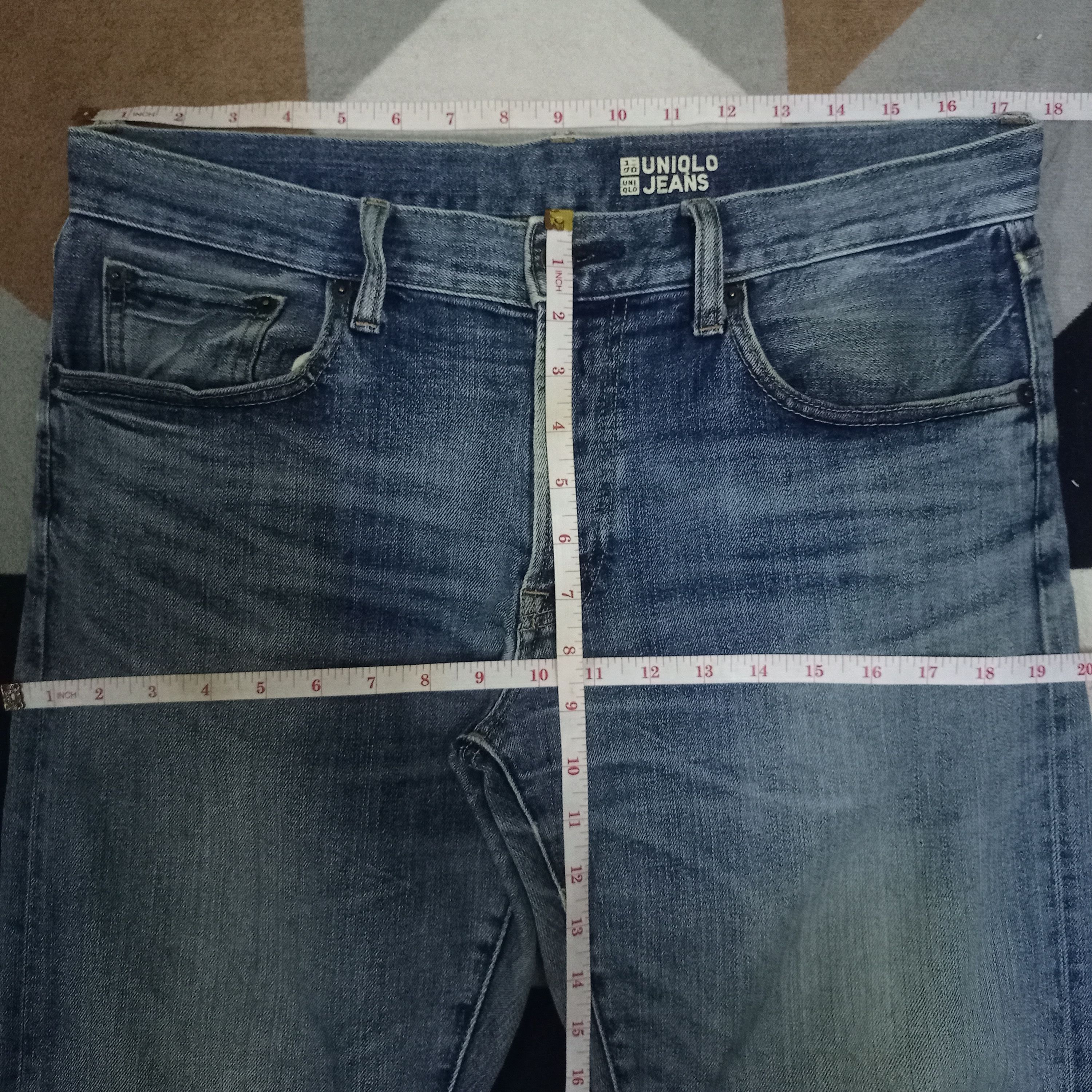 Japanese Brand × Uniqlo Vintage Japanese Uniqlo Blue Wash Distressed Selvedge Jeans Size US 35 - 8 Thumbnail