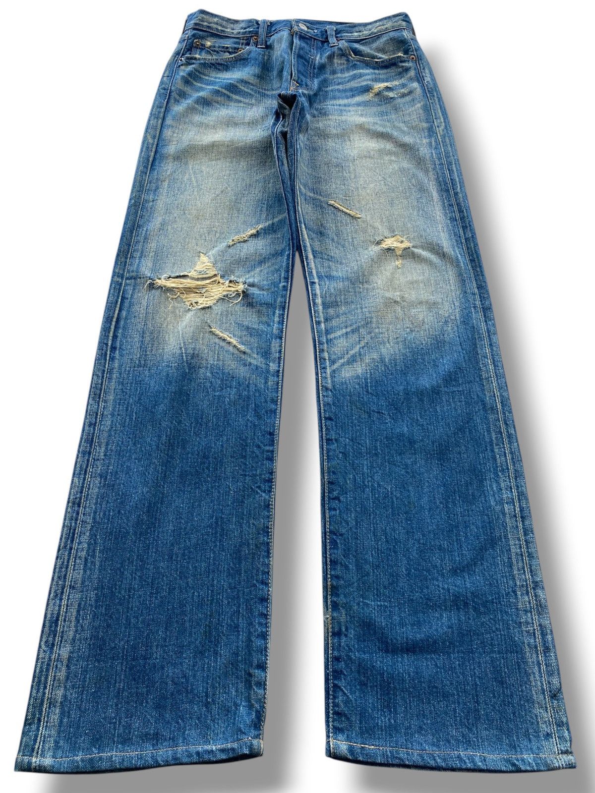 Levi's Levi’s Mud Wash Distressed Style Straight Leg Jeans Size US 30 / EU 46 - 1 Thumbnail