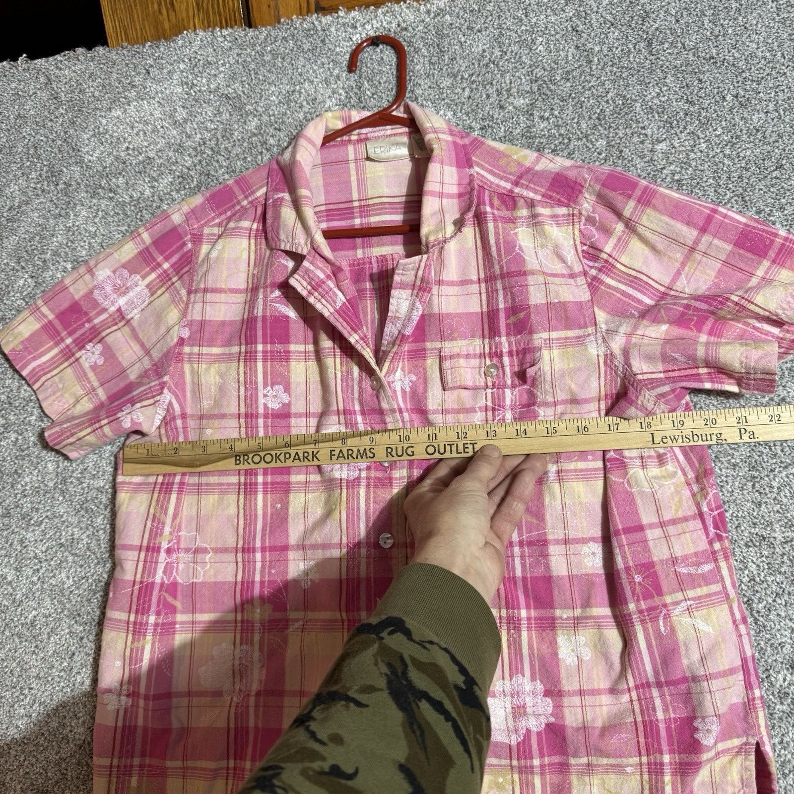 Other Vintage Y2K Top Womens Large Plaid Floral Boho Cottagecore Size L / US 10 / IT 46 - 3 Thumbnail